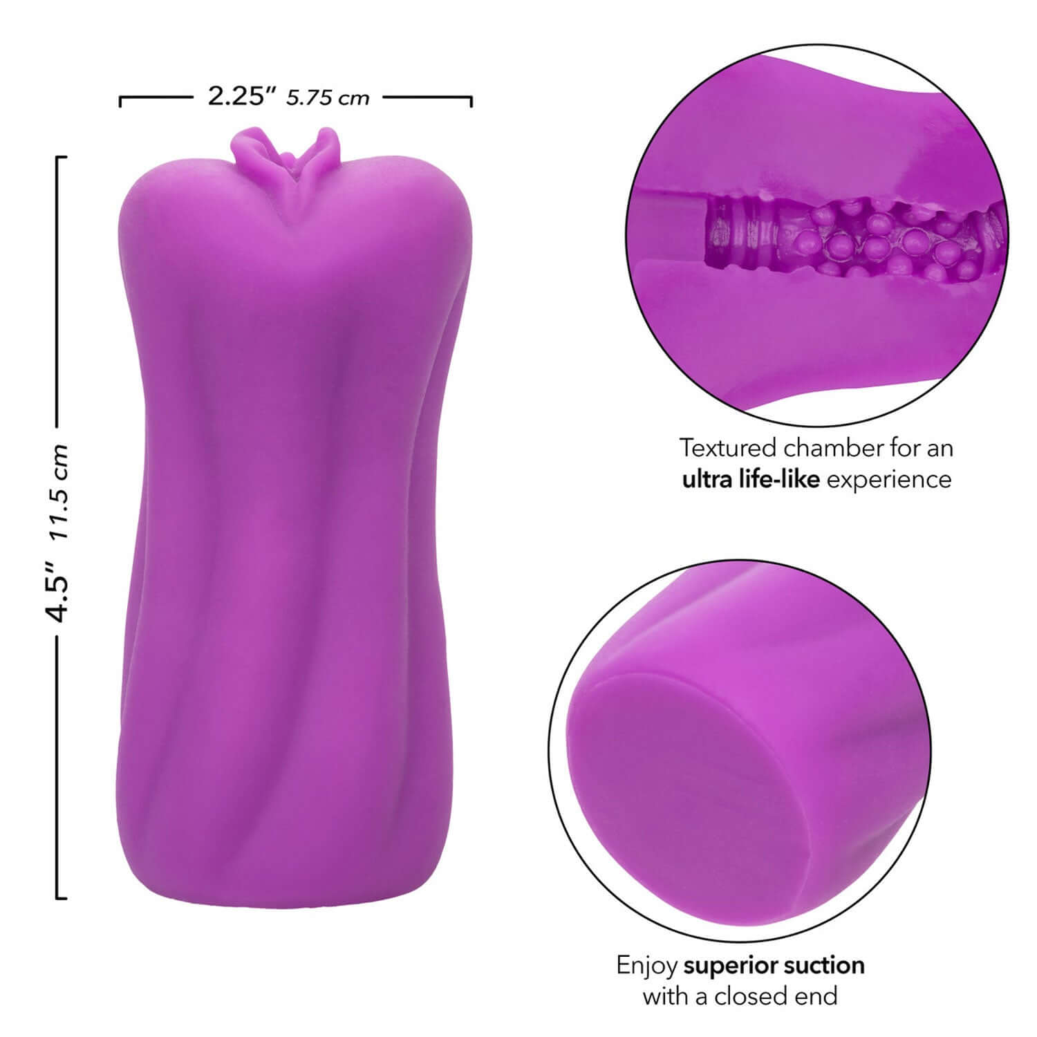 Purple Anime Stroker Roxy with Textured Chamber for Ultra Life-Like Experience and Superior Suction, Dimensions 4.5"x2.25"