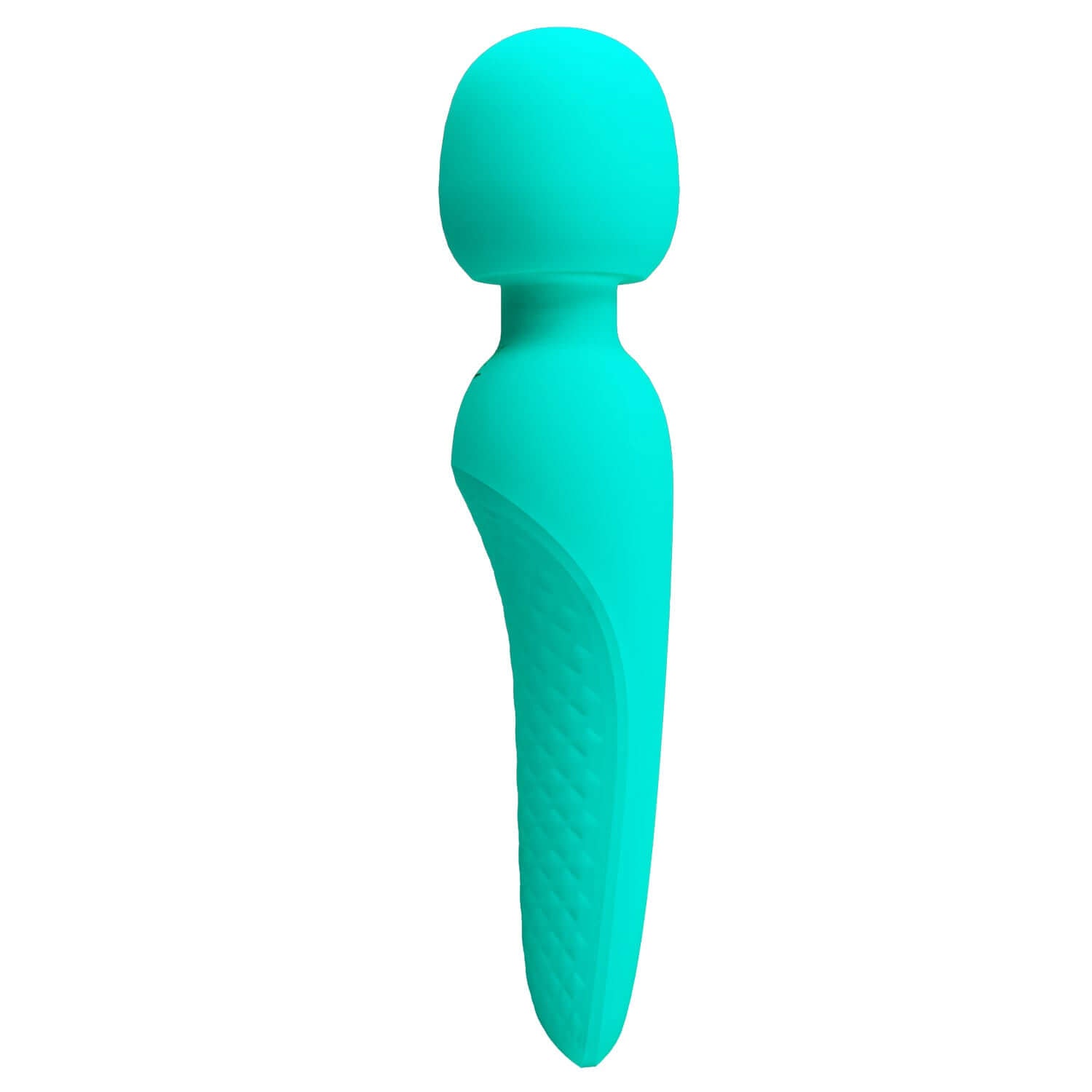 Meredith Super Soft Silicone Wand in turquoise, designed for waterproof pleasure with 7 massage patterns.