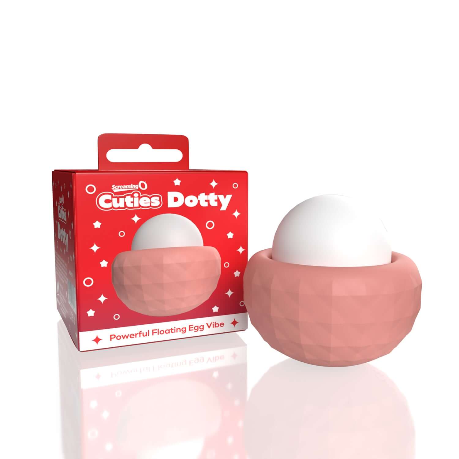 Screaming O Cuties Dotty Egg Vibrator in dusty rose packaging, showcasing a powerful floating egg vibe design.