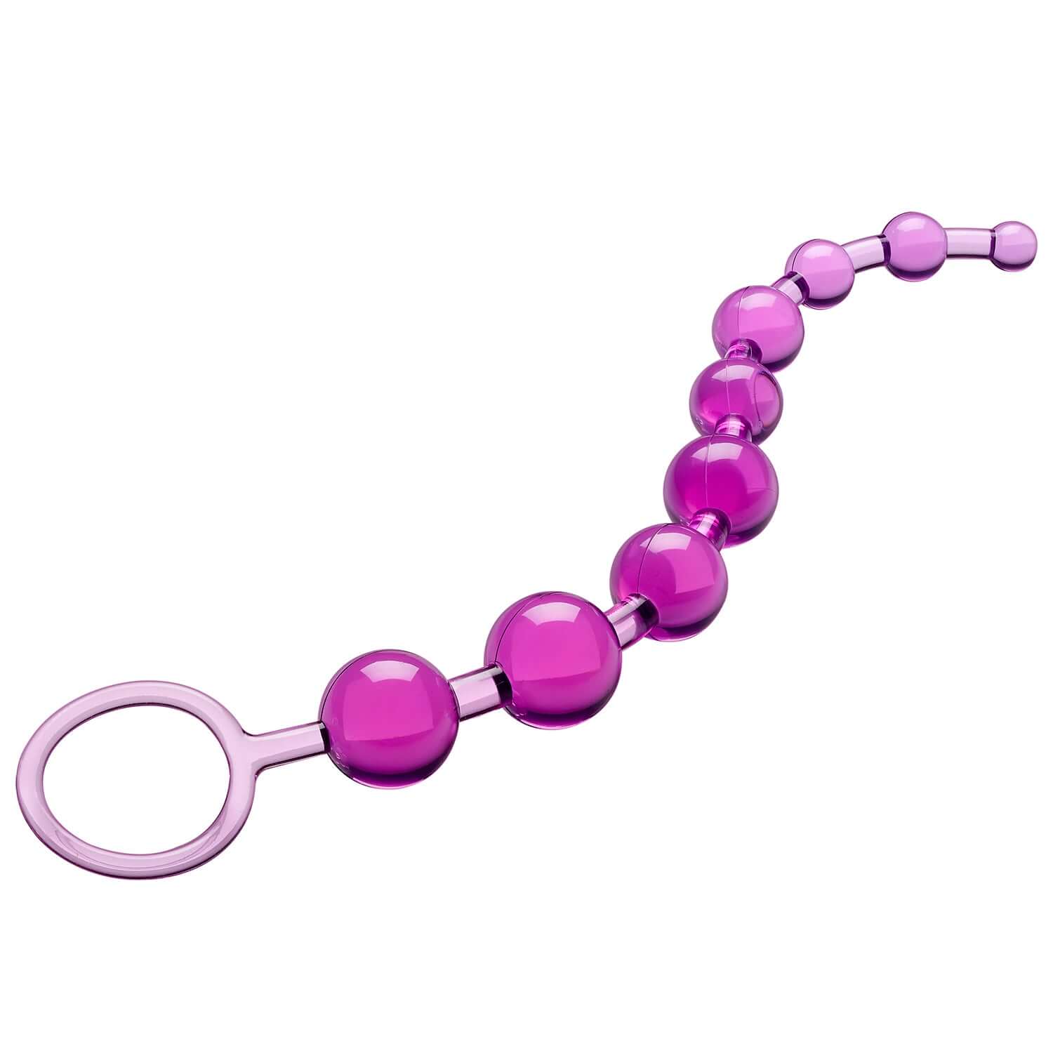 Purple Classic Anal Beads with Graduating Sizes and Retrieval Loop for Customizable Pleasure