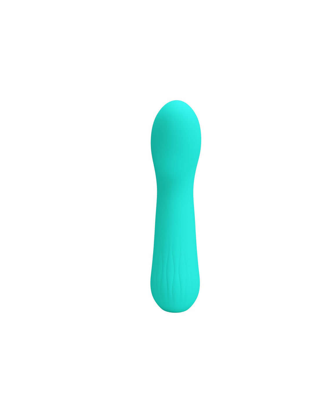 Turquoise Faun Rechargeable Vibrator with curved design and soft silicone texture for G-spot stimulation and enhanced pleasure.