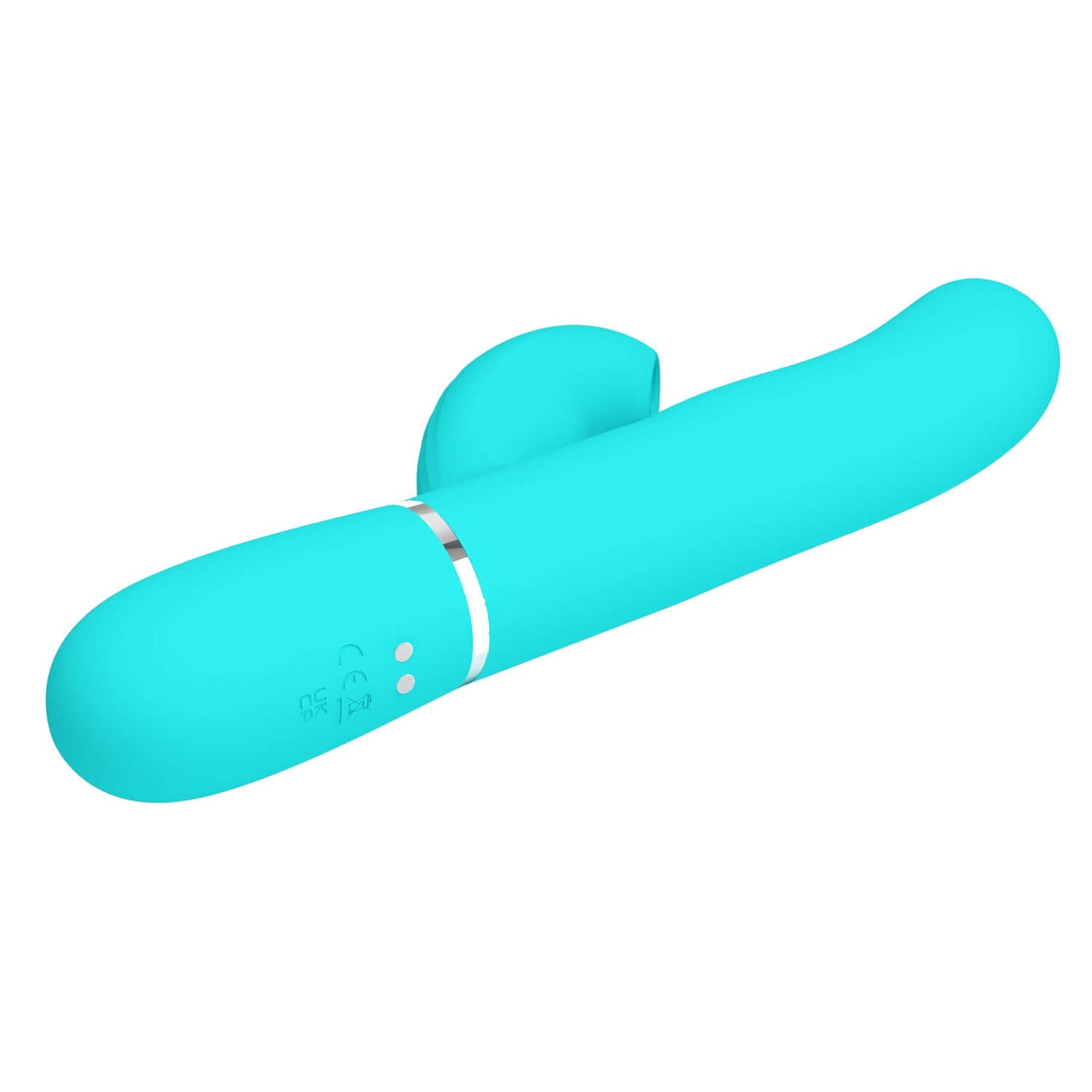 Perdita Twinkled Tenderness Vibrator in Turquoise with 7 thumping modes, dual motors, and 7 tapping settings for a smooth, skin-friendly experience