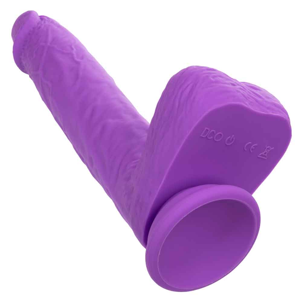 Rechargeable gyrating and thrusting purple silicone stud for intense sensations.