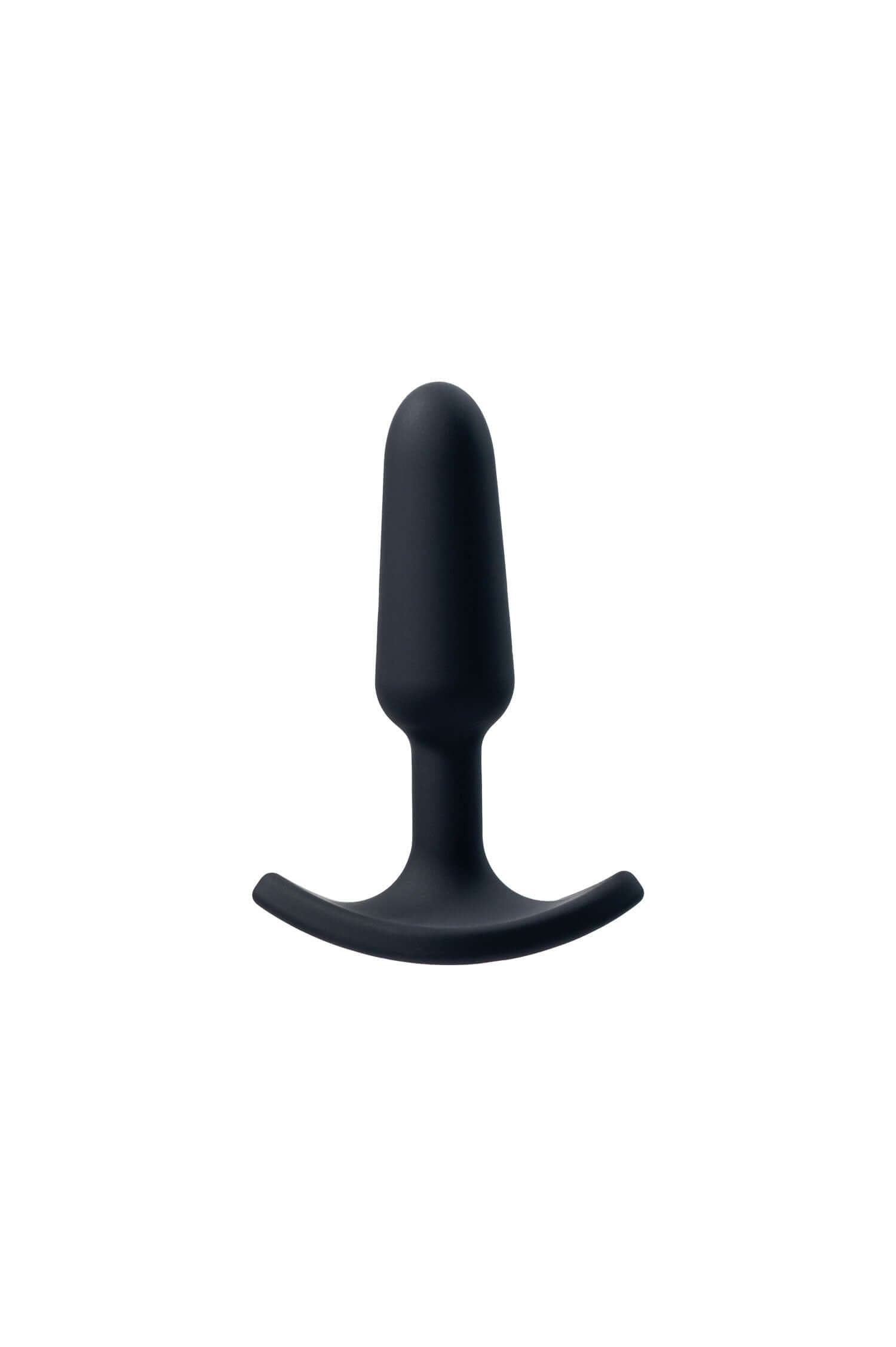 Blue non-vibrating butt plug with tapered tip and long neck for secure fit, part of Trio Butt Plug Set for beginners and experts.