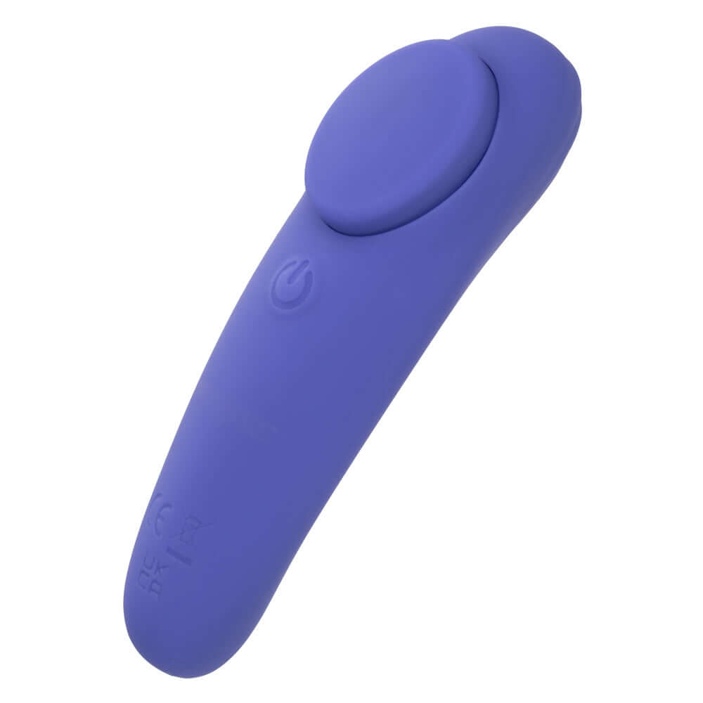 CalExotics Connect Panty Teaser in periwinkle color, a sleek and slim device for intimate pleasure and discreet play.