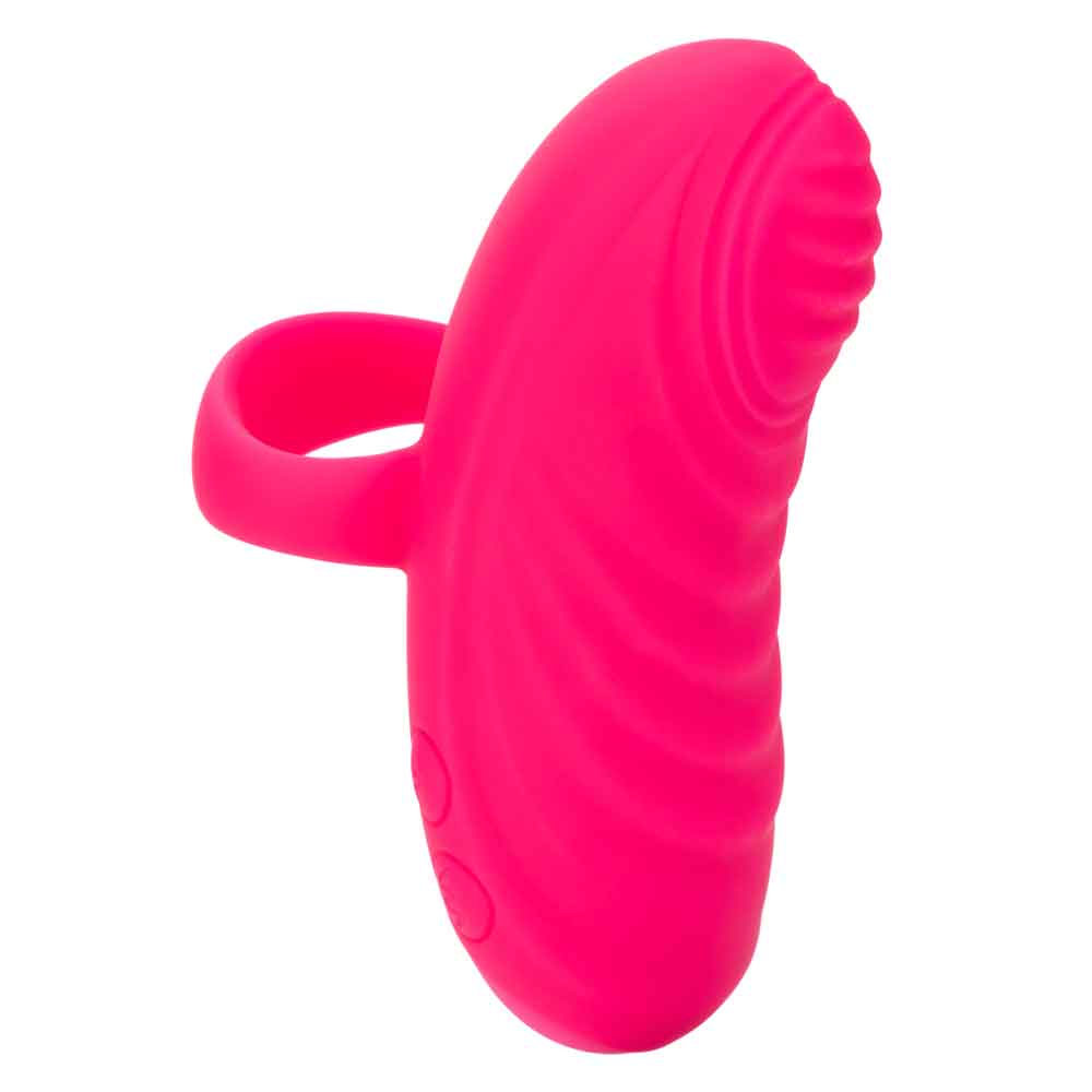 Envy Handheld Thumping Massager - pink, ergonomic design with rippled texture for targeted pleasure points and comfortable grip