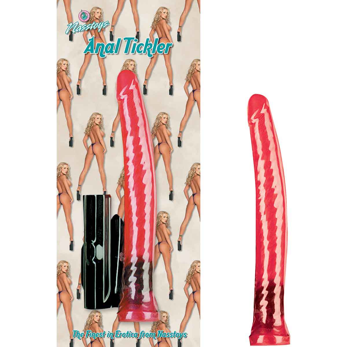 Pink Anal Tickler Jelly Dildo by Nasstoys – Battery-operated, soft, flexible anal probe for unforgettable pleasure and satisfaction.