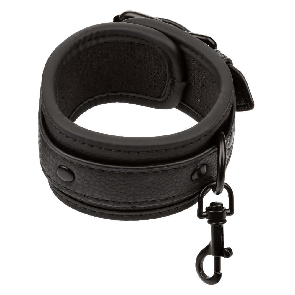 Nocturnal Collection Black Ankle Cuffs with Secure Buckle Closure and Adjustable Fit for Comfortable and Controlled Play