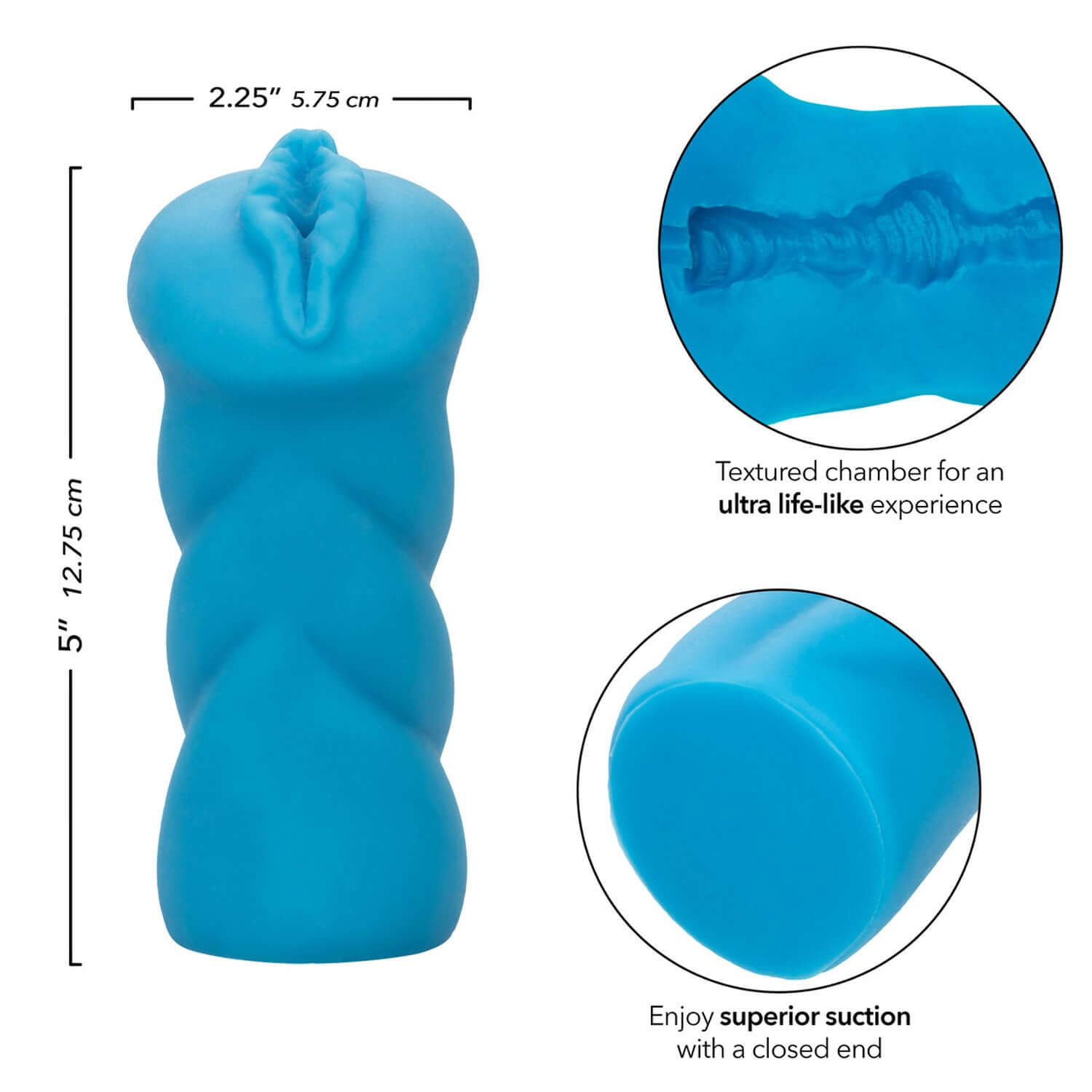 Anime Stroker Bunny - Blue masturbator with textured chamber and superior suction for a realistic experience.