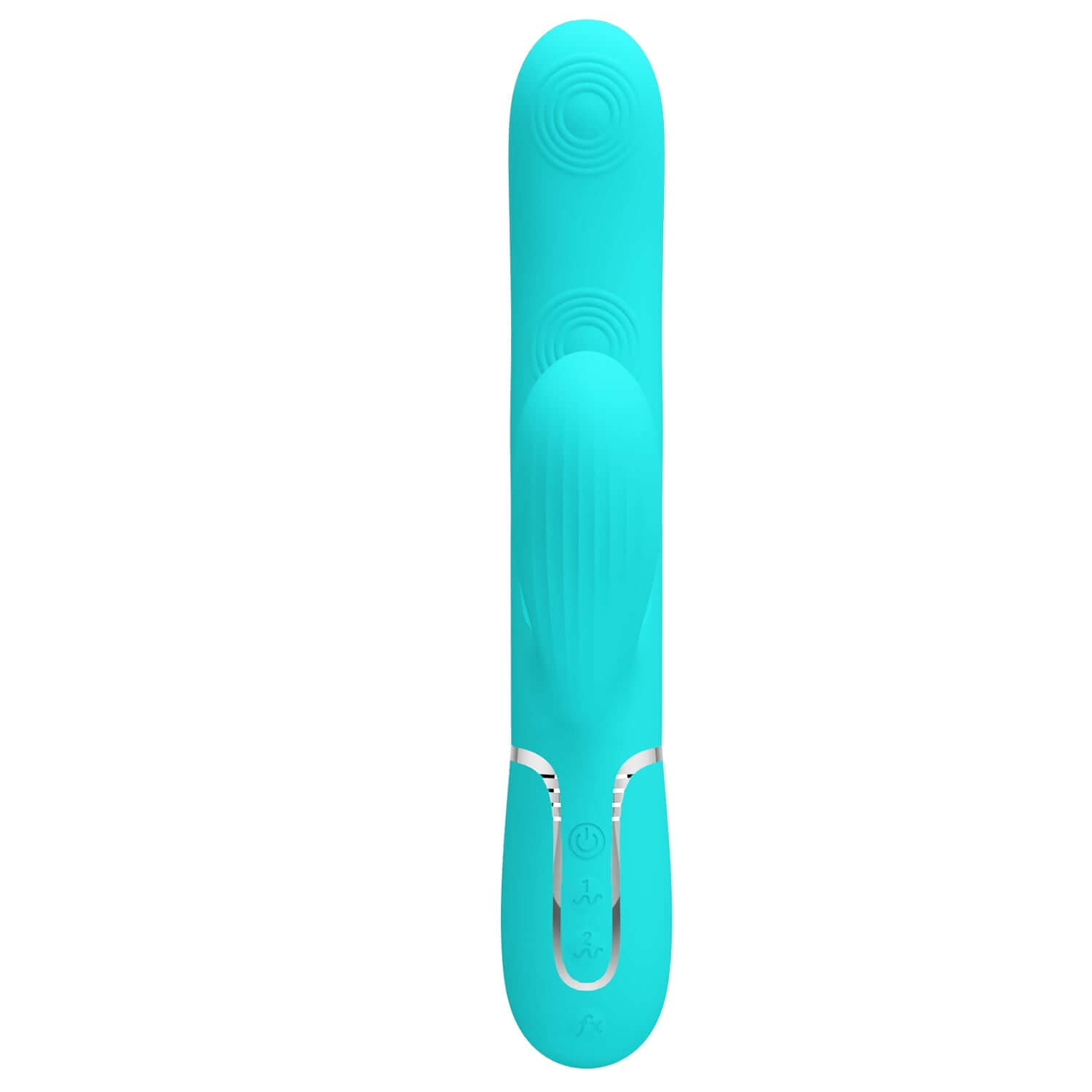 "Perdita Twinkled Tenderness Vibrator - Turquoise with 7 thumping modes and dual motors"