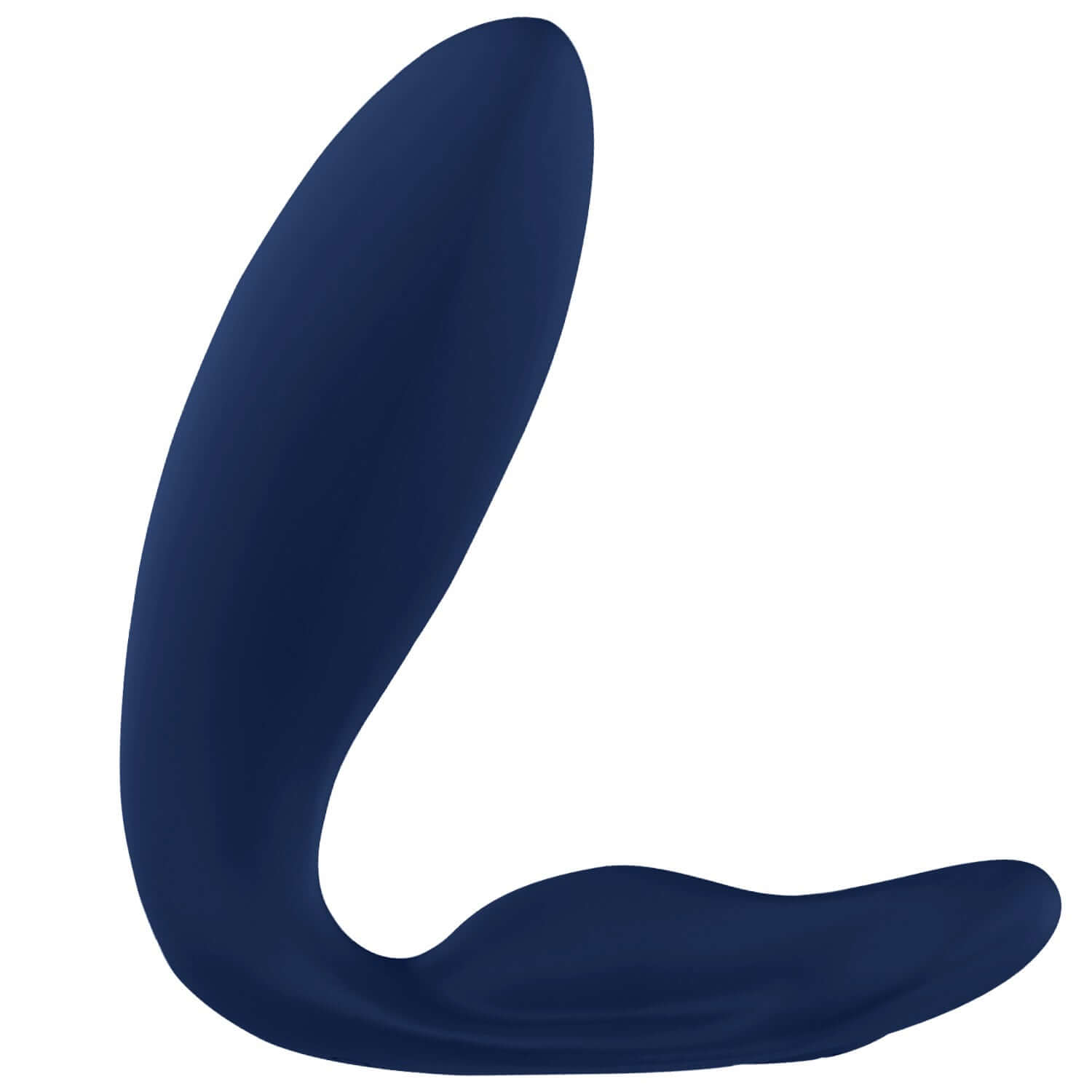 Luscious blue remote control wearable massager showcasing flexible curves and silky-smooth silicone design.