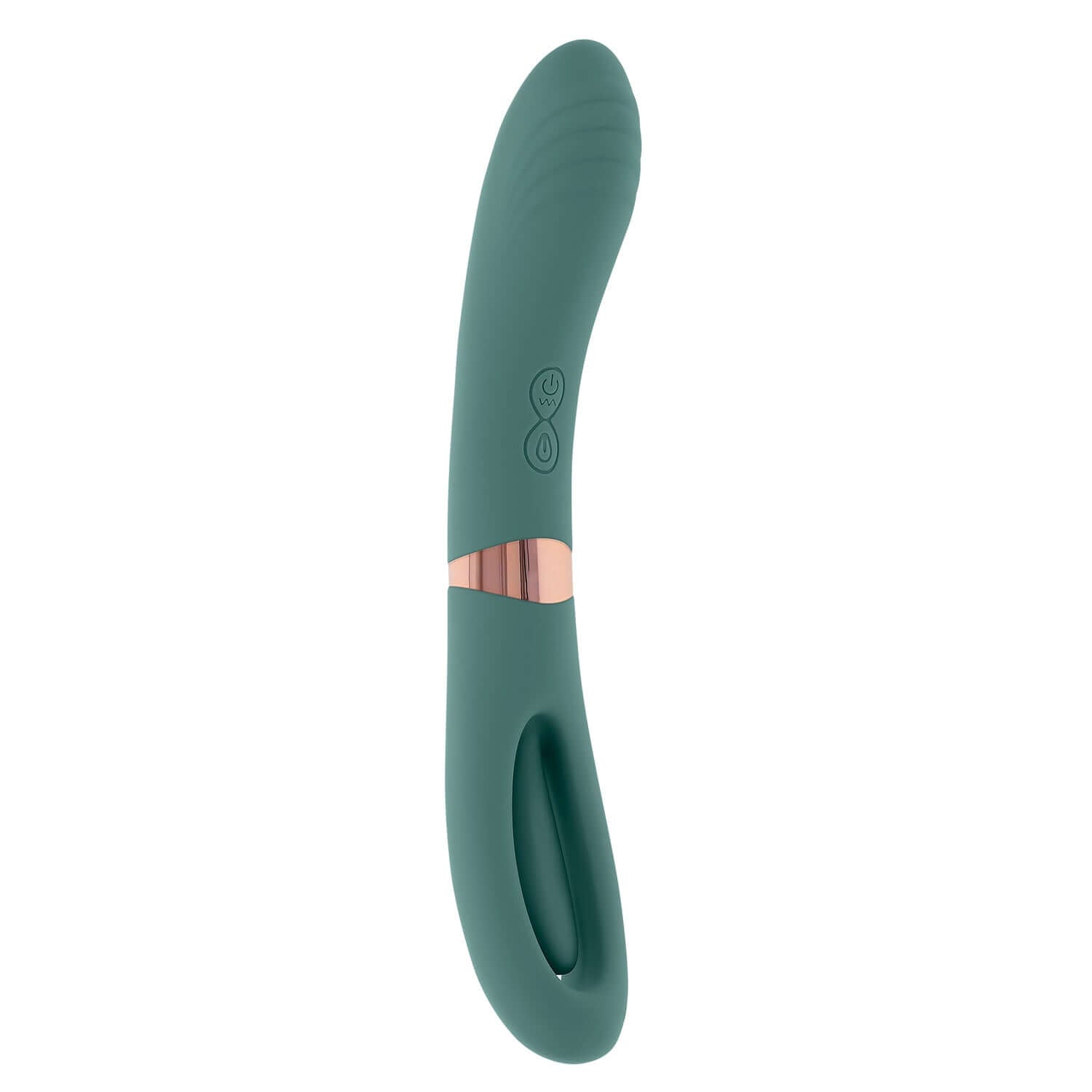 Chick Flick Tongue Mint Vibrator featuring a gently curved ribbed design for G-spot and versatile stimulation.