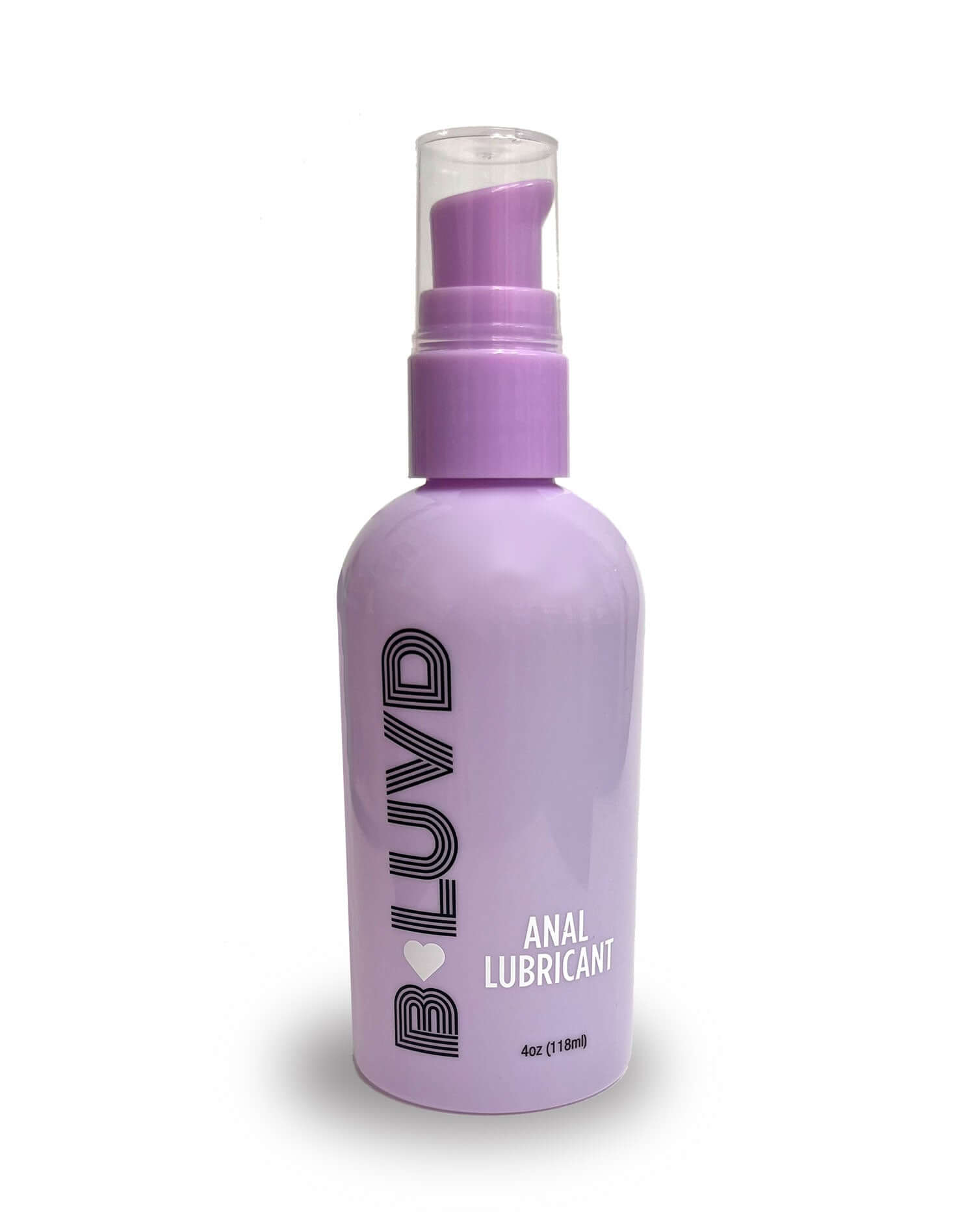 B-Luvd Anal Lubricant 4oz bottle, water-based gel with smooth texture for enhanced comfort and satisfaction.