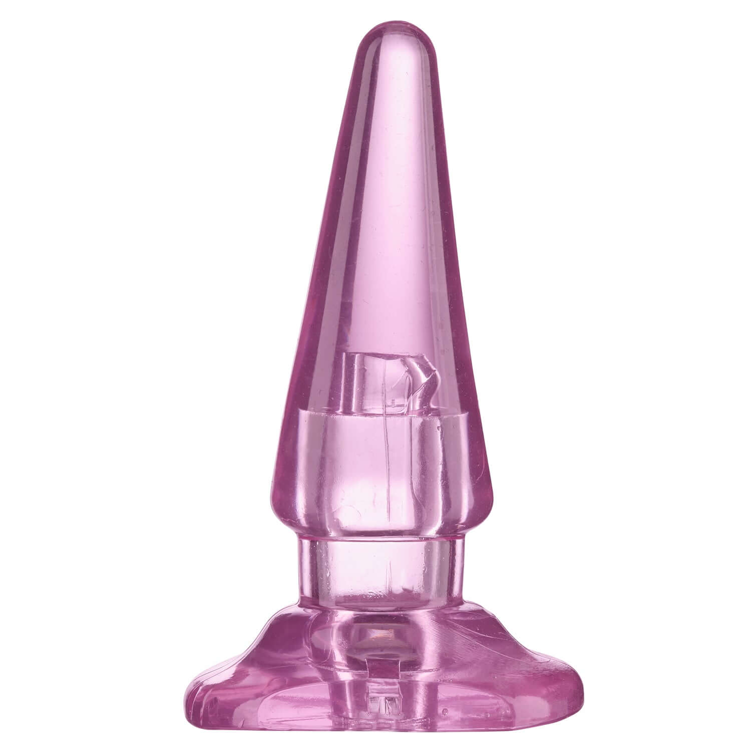 Purple maxi butt plug with a tapered design and flexible base, ideal for beginners in anal play. Made of body-safe, phthalate-free TPR.