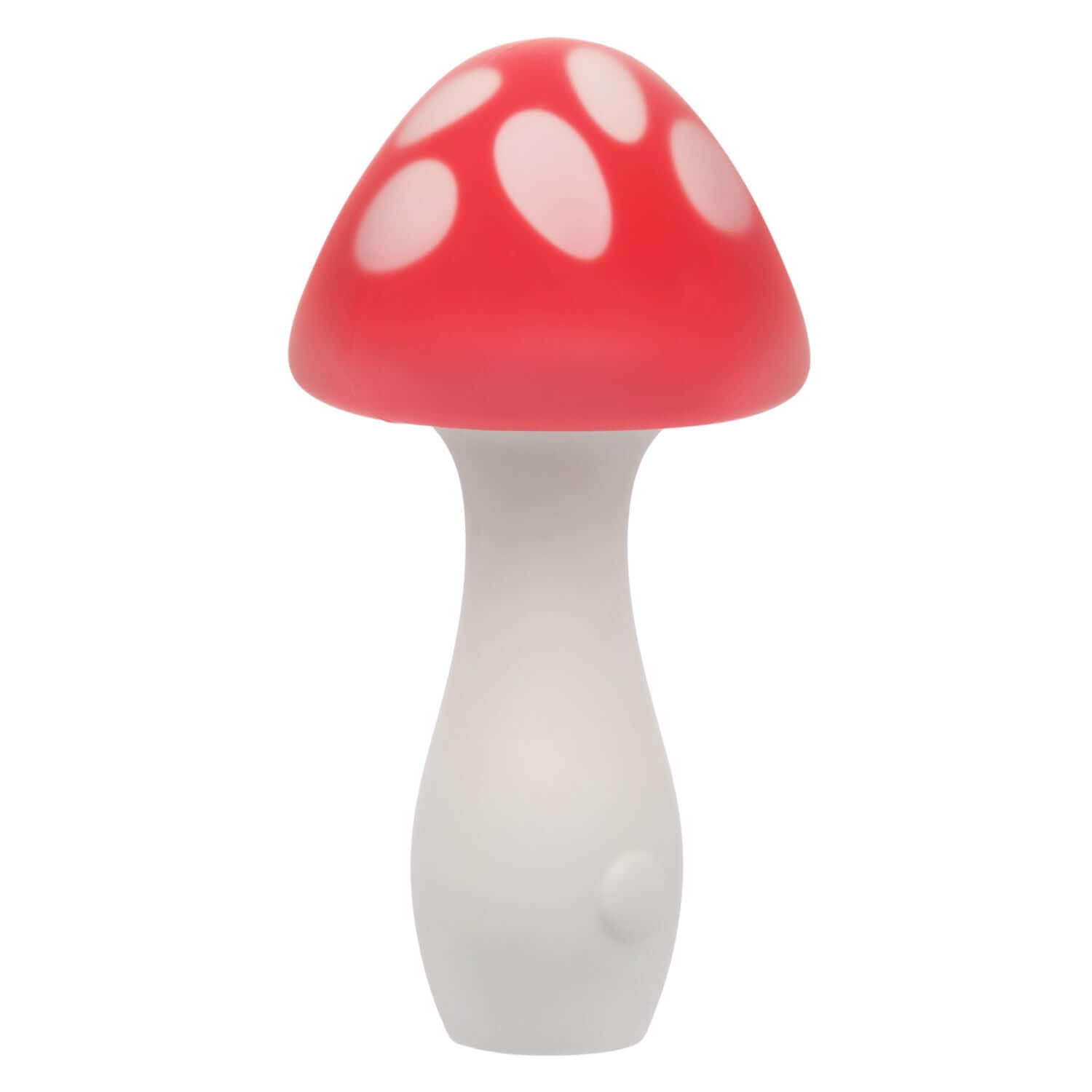 Naughty Bits Muff Shroom Playful Massager in red, featuring a mushroom design for playful pleasure and 10 vibration functions.