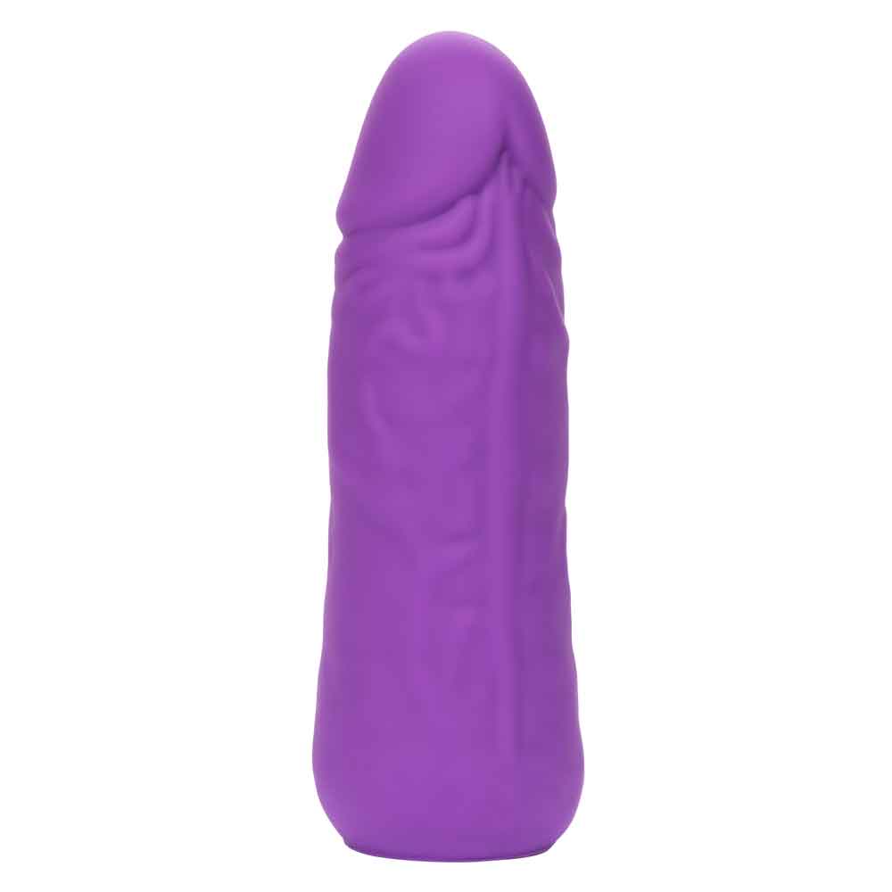 Compact purple Mini Vibrating Studs Dildo, 4.25 inches, with realistic design and powerful vibrations for intense pleasure.