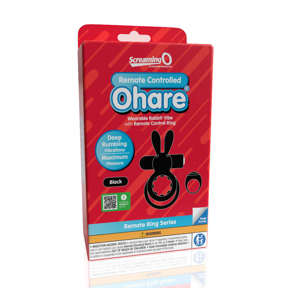 Screaming O Remote Controlled Ohare Vibrating Ring - Black packaging