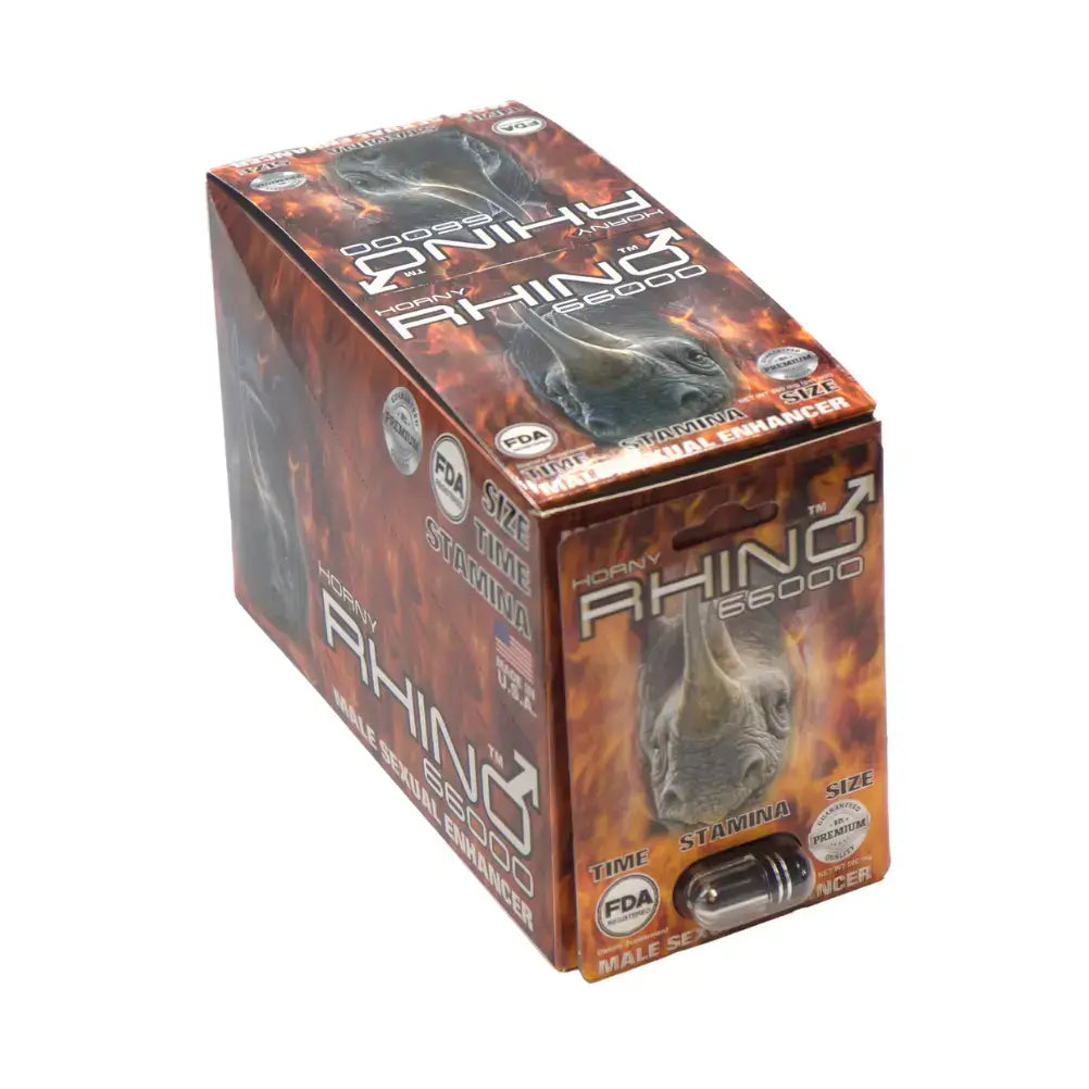 Rhino 66000 mg Male Sexual Enhancer 24 pc Display Box for Size and Stamina FDA Registered Supplement