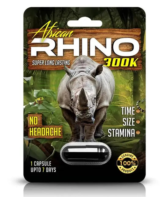 African Rhino 300K Male Enhancement Capsule – Lasting Stamina & Rock-Hard Erections