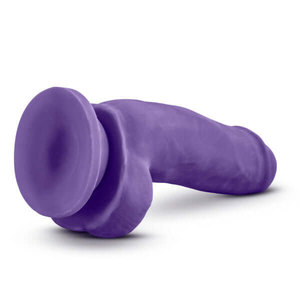 Purple 7 inch Au Natural Bold Beefy dildo with lifelike dual density design and flexible spine for pleasure and comfort.