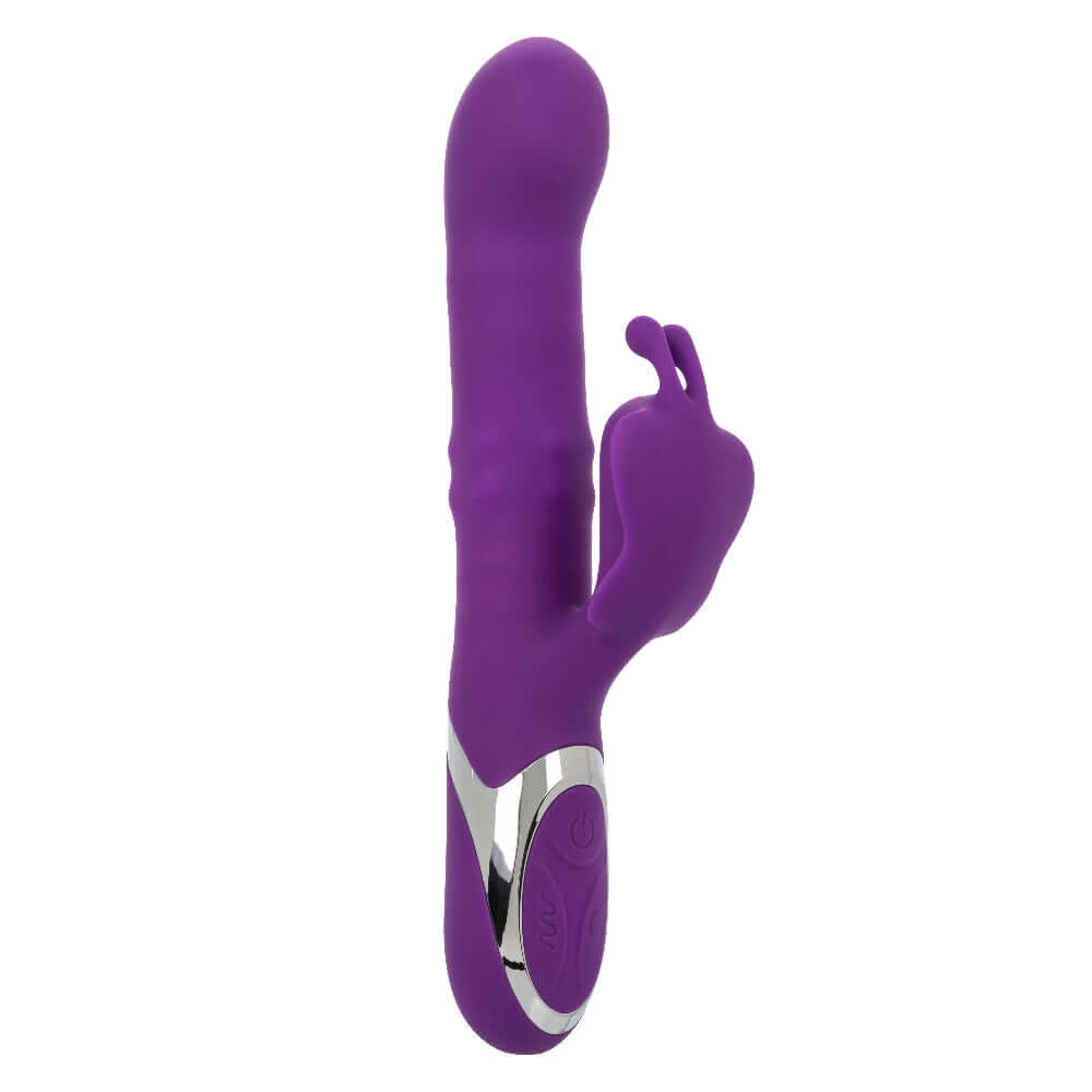 Enchanted Flutter Massager in purple made of body-safe silicone with a 100% waterproof IPX7 rating for pleasure in various environments.