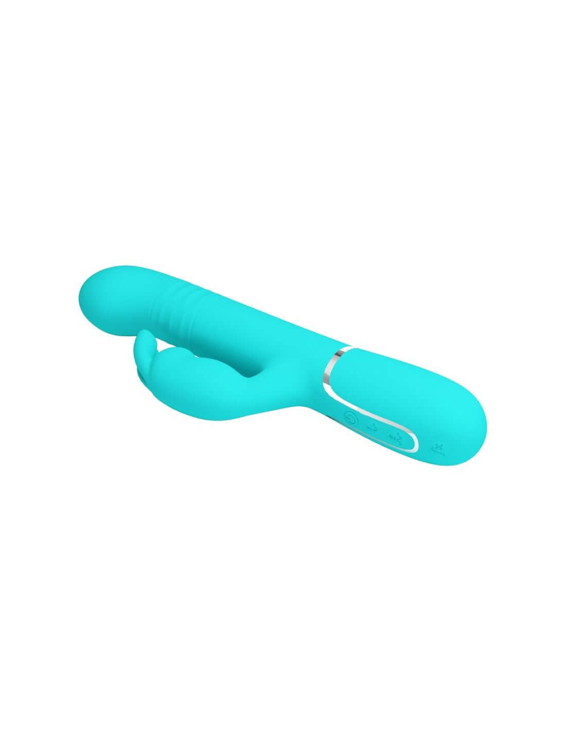 Coale Rabbit Vibrator Pearls - Turquoise, dual motors, 7 intensities, solid balls, turquoise color. Designed for maximum pleasure.