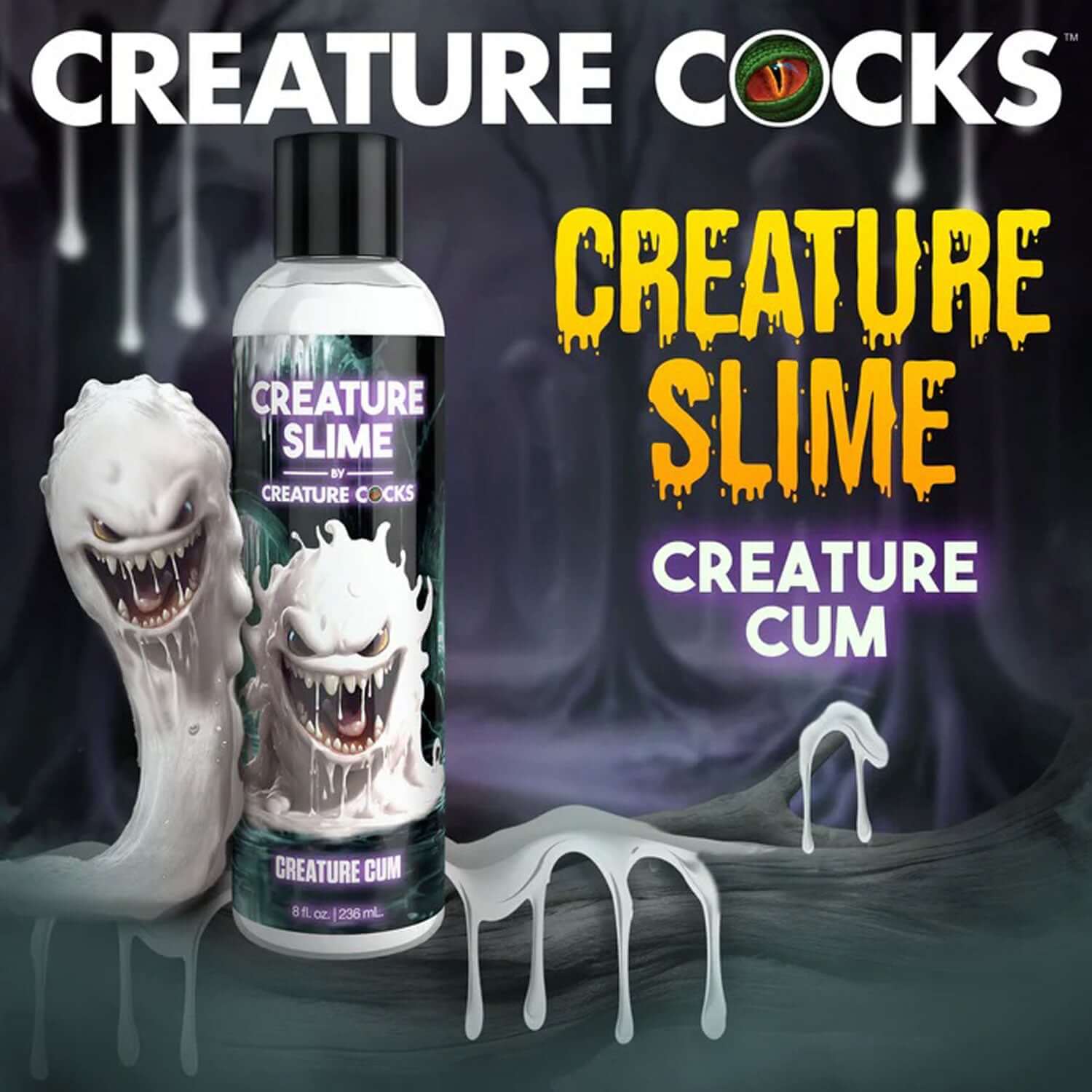 8oz Creature Slime Creature Cum Lubricant - Water-Based, Unscented, and Gooey for Fantasy Roleplay and Toy Compatibility