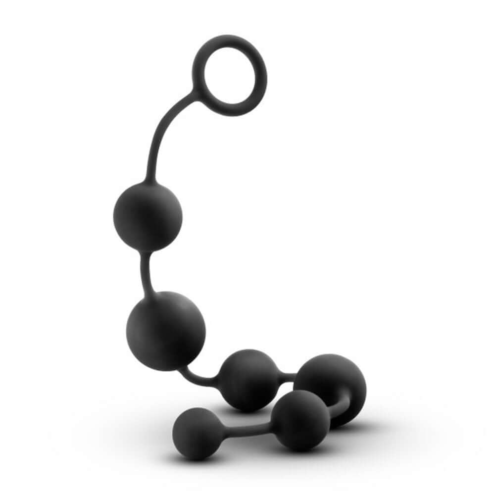 Large black silicone anal beads from Anal Adventures for enhanced pleasure and stimulation. Perfect for solo or partner play.