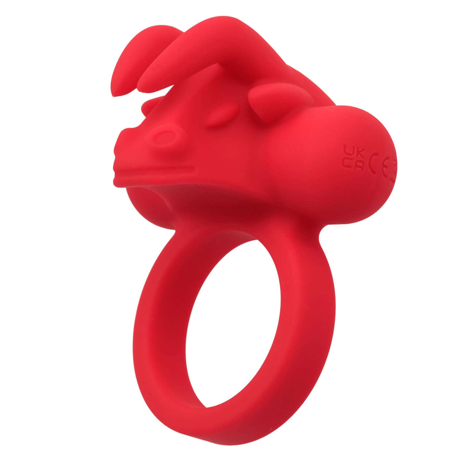 Red Silicone Rechargeable Cock Ring "The Matador" for enhanced pleasure with 12 vibration functions.