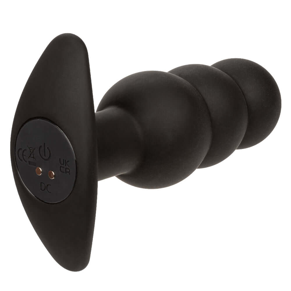 Rock Bottom Beaded Probe with black beaded design for enhanced pleasure and 10 intense vibration functions.