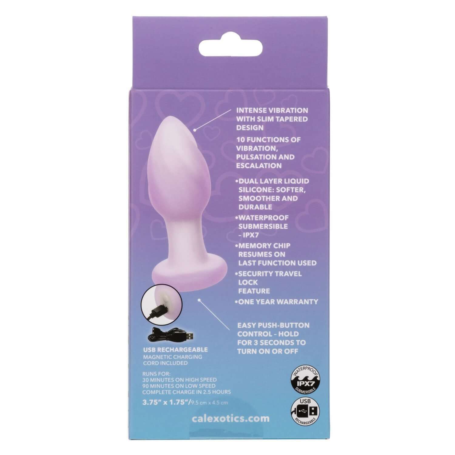 Packaging of Lavender Haze Ridge Anal Probe with product features and benefits.