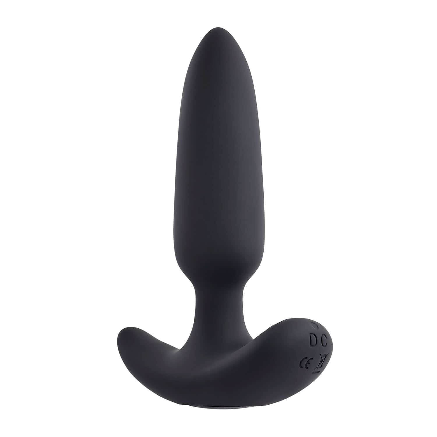 Black Beauty remote control anal plug with tapered tip, wide base, and USB rechargeable features for safe anal play.