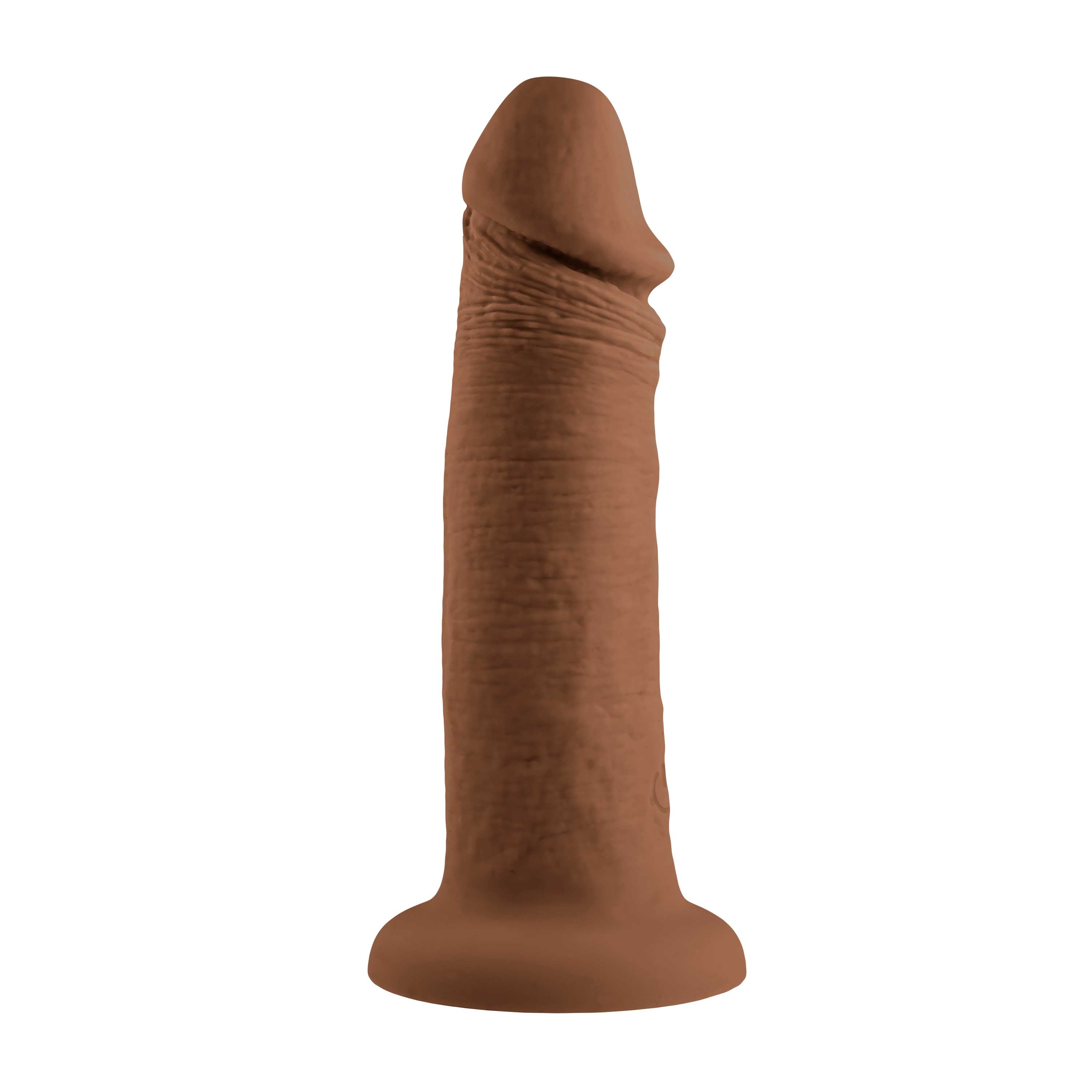 6 Inch Girthy Vibrating Dong - Dark-5