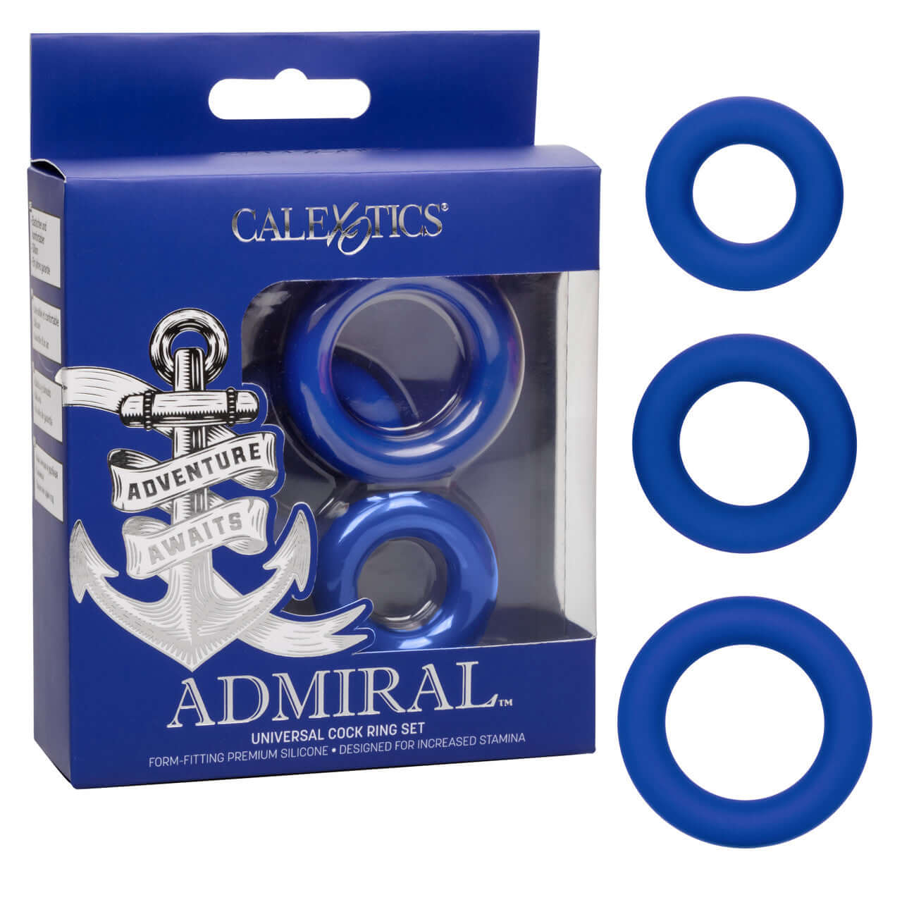 Admiral Universal Cock Ring Set - Blue-4