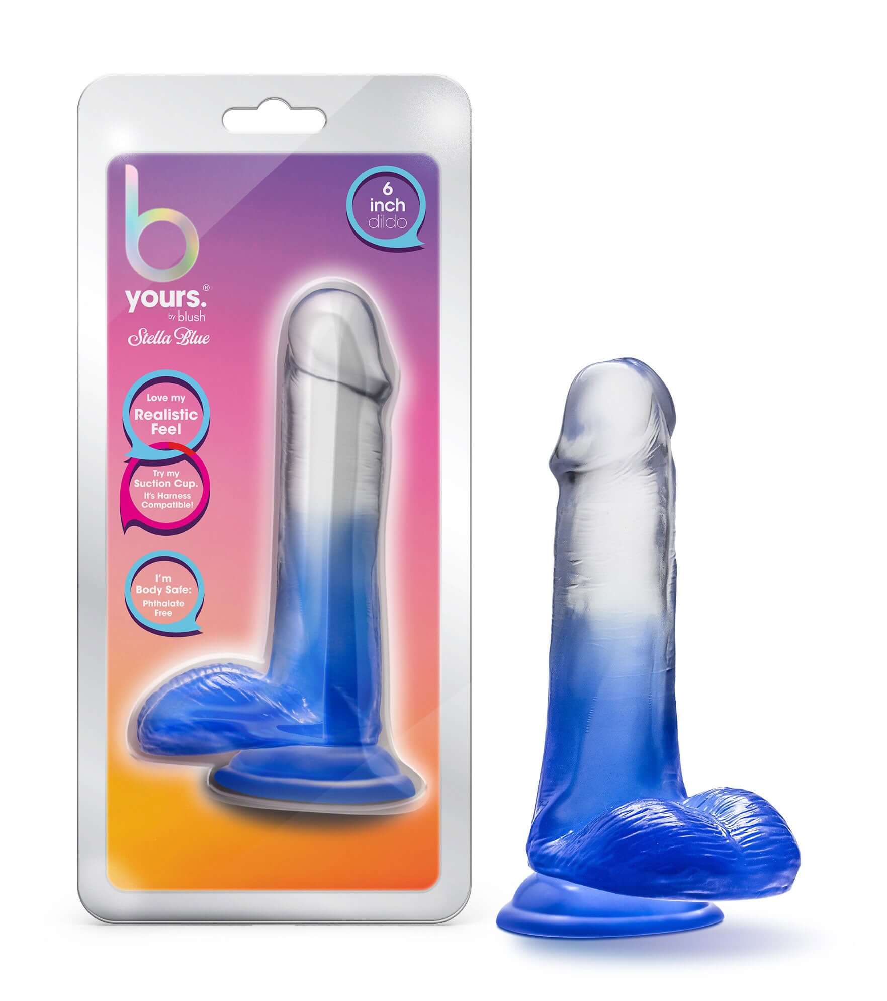 B Yours - Stella Blue - 6 Inch Dildo - Blue-2