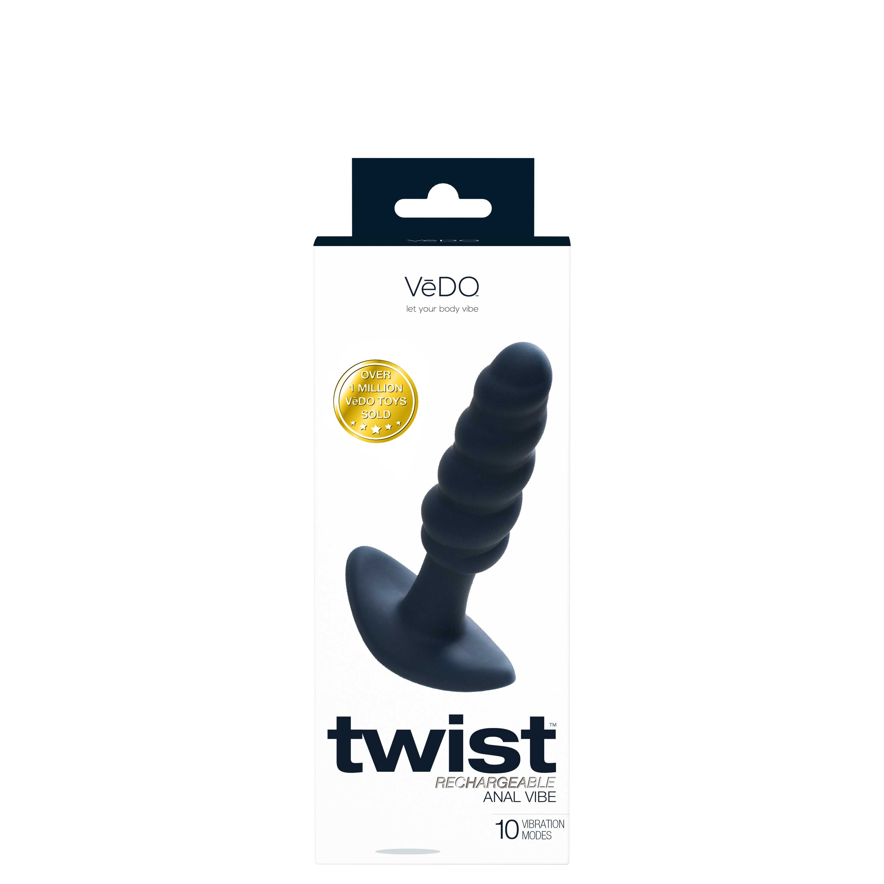 Twist Rechargeable Anal Vibe - Black Pearl