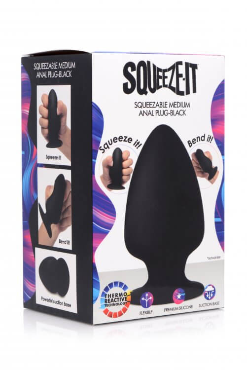 Squeezable Silicone Anal Plug - Medium-0