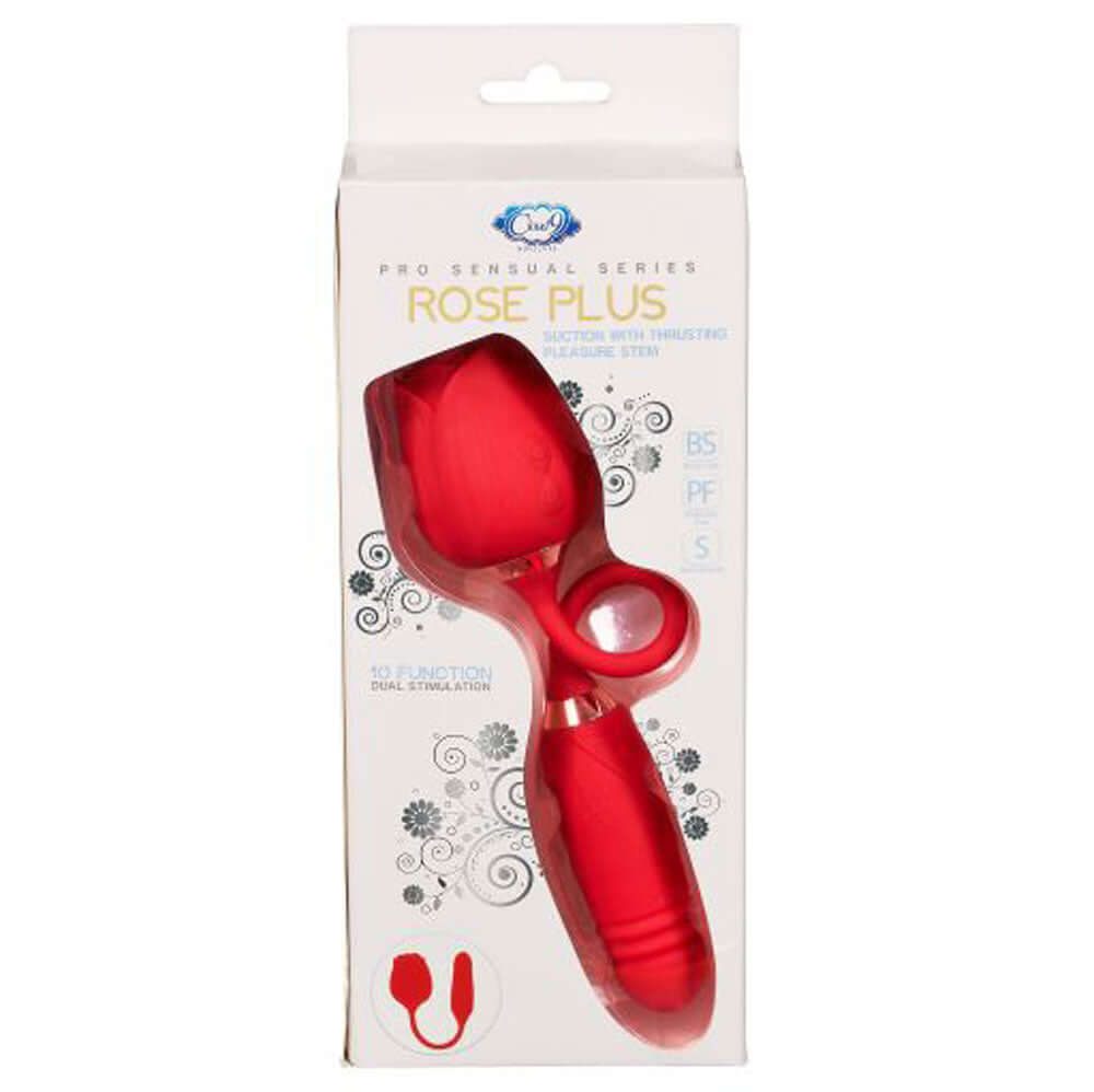 Cloud 9 Rose Plus With Thrusting Pleasure Stem  Dual Stimulation - Red-5