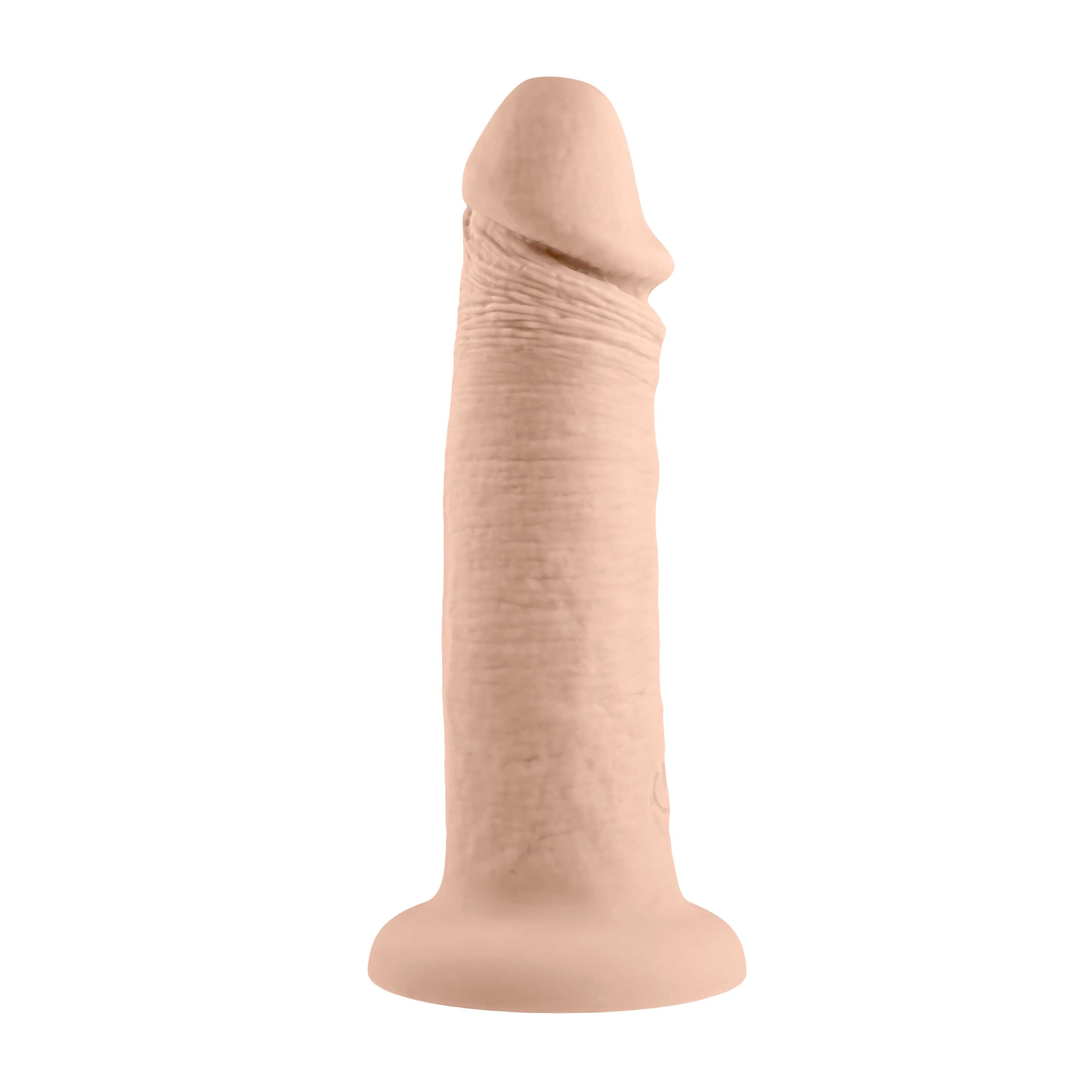 6 Inch Girthy Vibrating Dong - Light-5