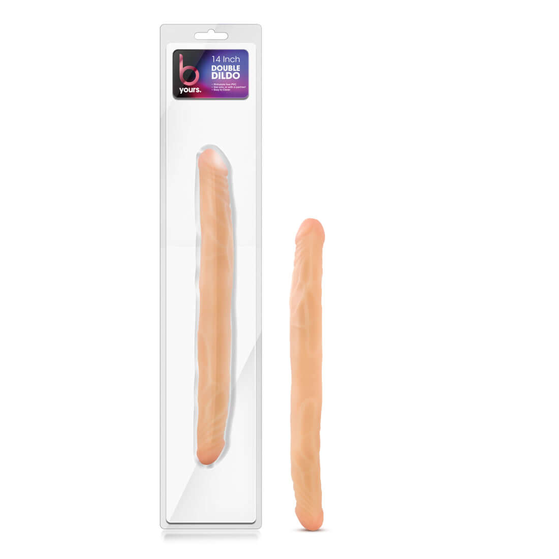 B Yours 14 Inch Double Dildo - Beige-0