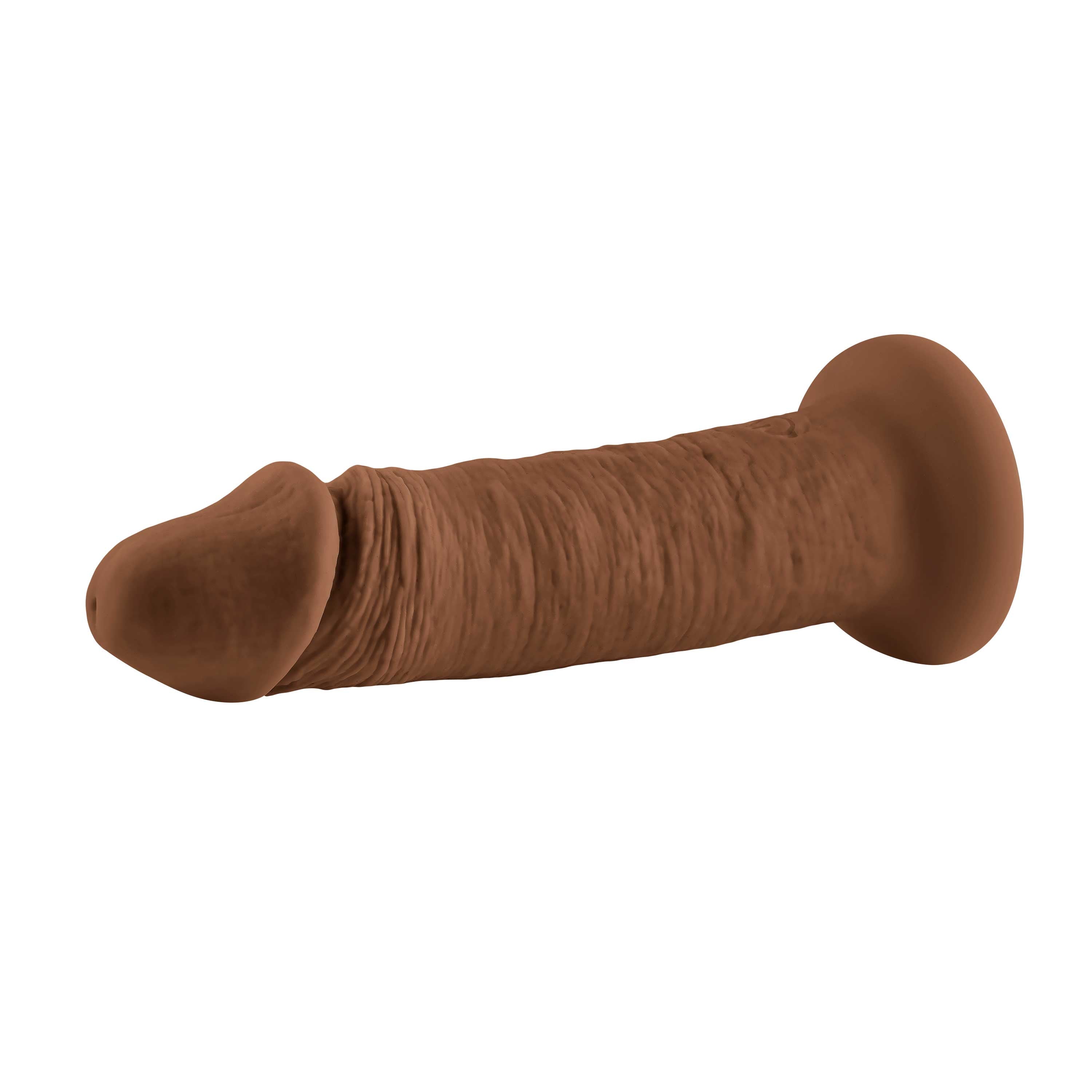 6 Inch Girthy Vibrating Dong - Dark-0