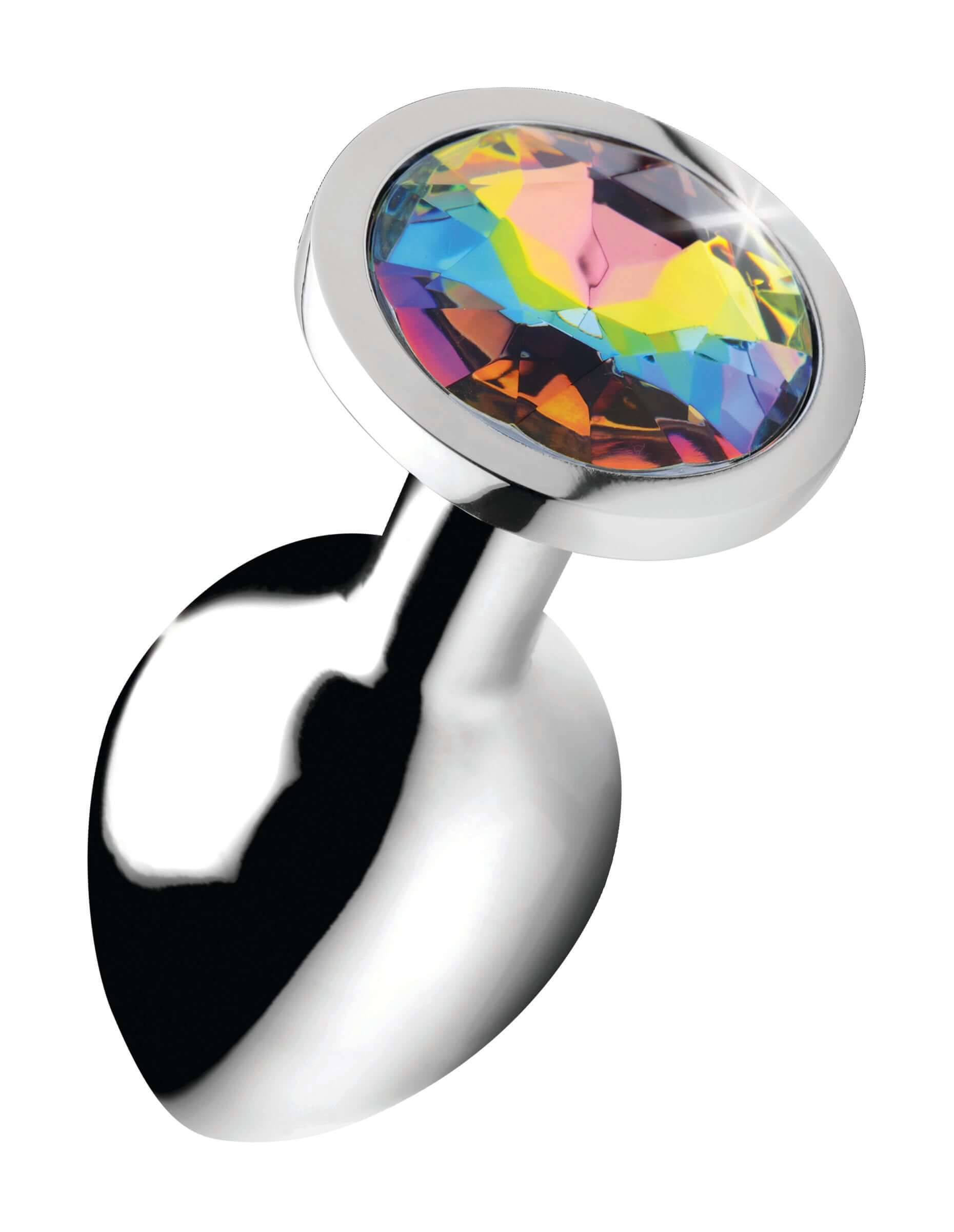 Rainbow Prism Gem Anal Plug - Medium-0