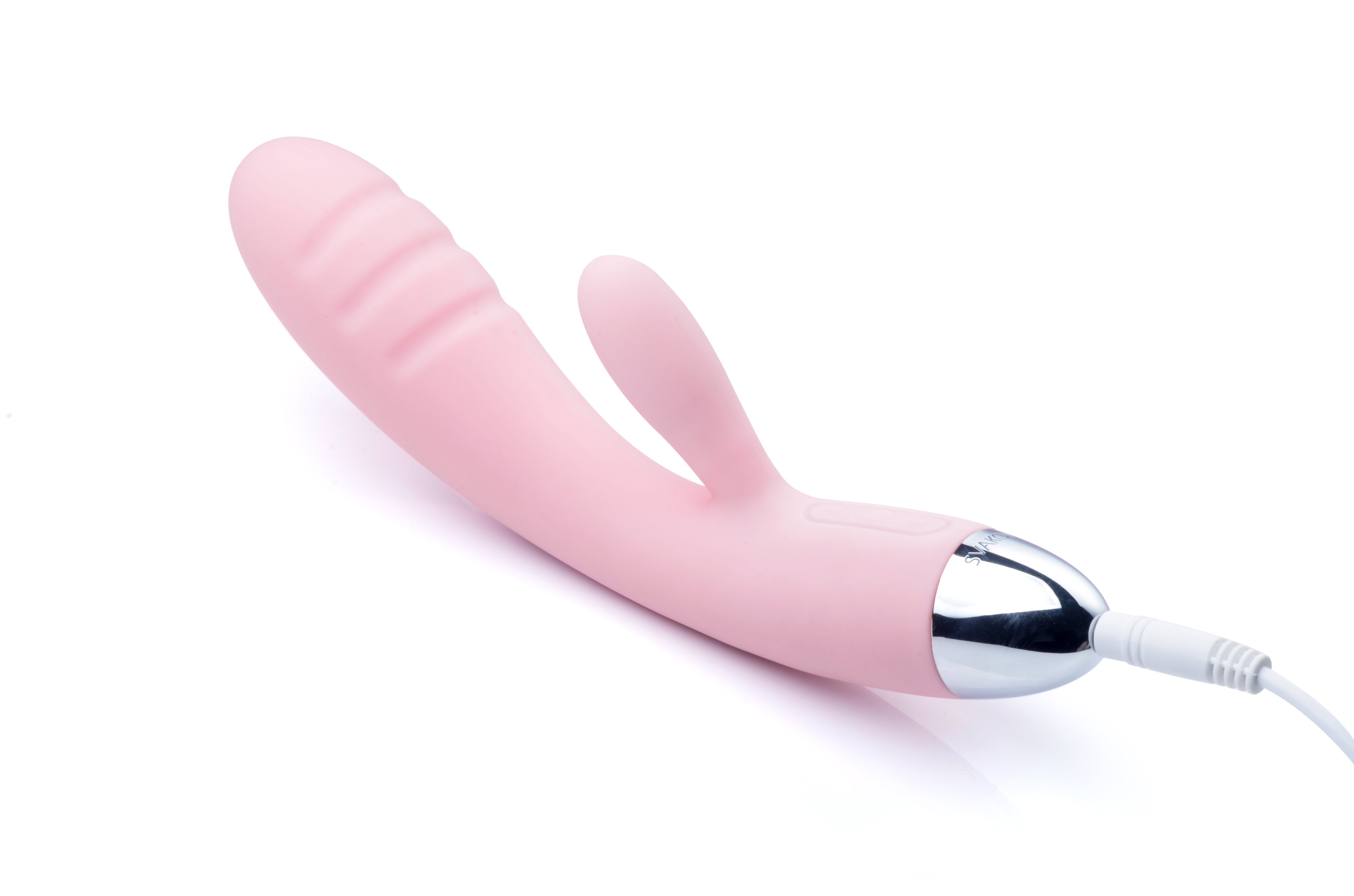 SVAKOM Barbara Rechargeable Ribbed Dual Stimulating Massager Pale Pink