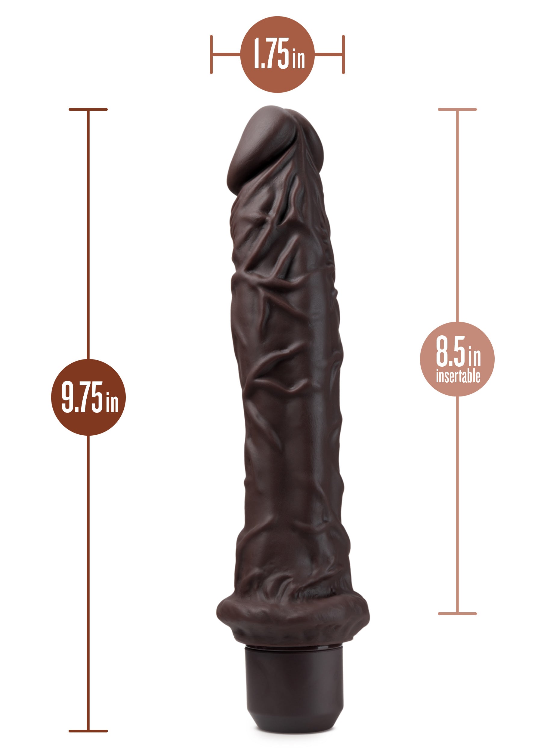 Dr. Skin Silicone - Dr. Richard - 9 Inch Vibrating Dildo - Brown