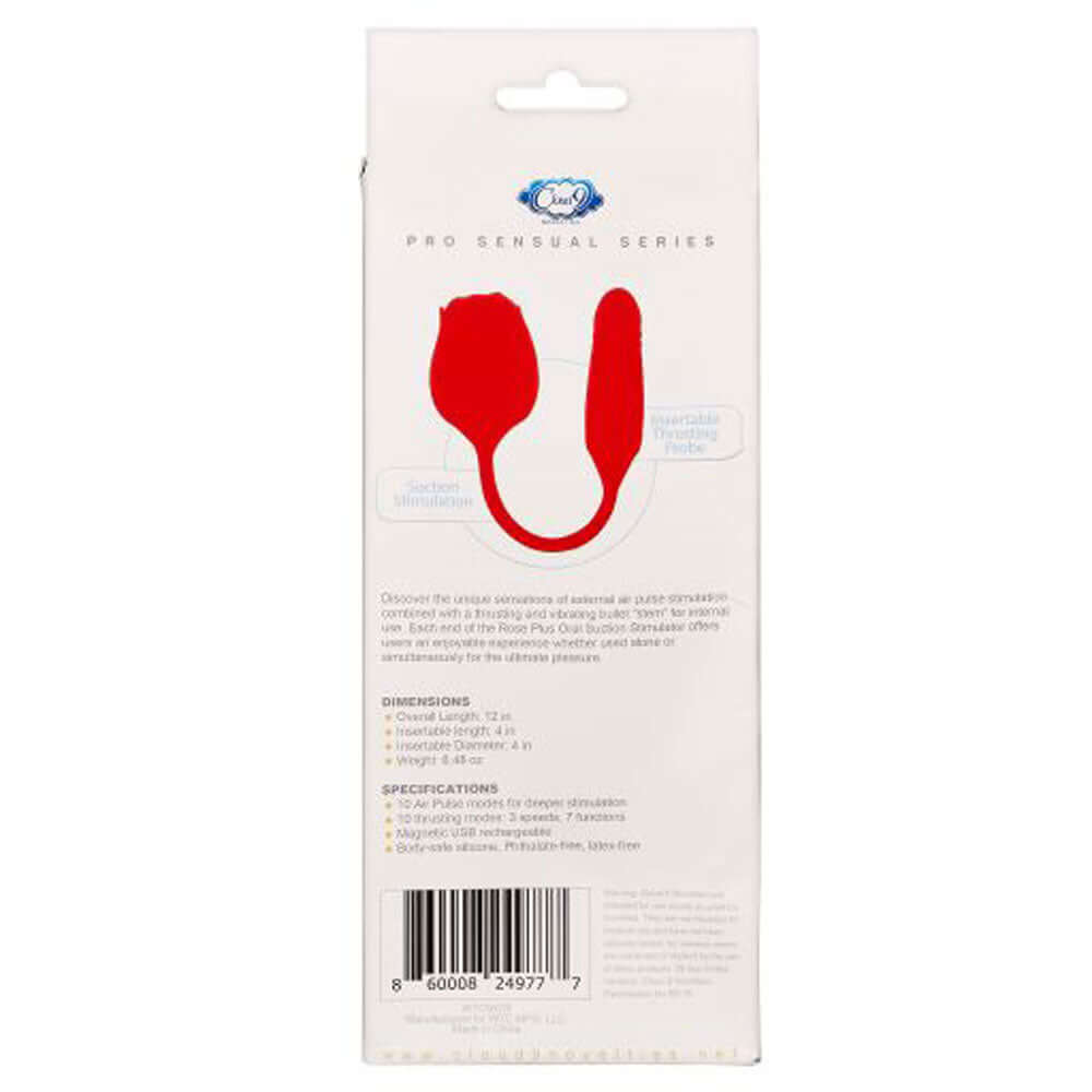 Cloud 9 Rose Plus With Thrusting Pleasure Stem  Dual Stimulation - Red-4