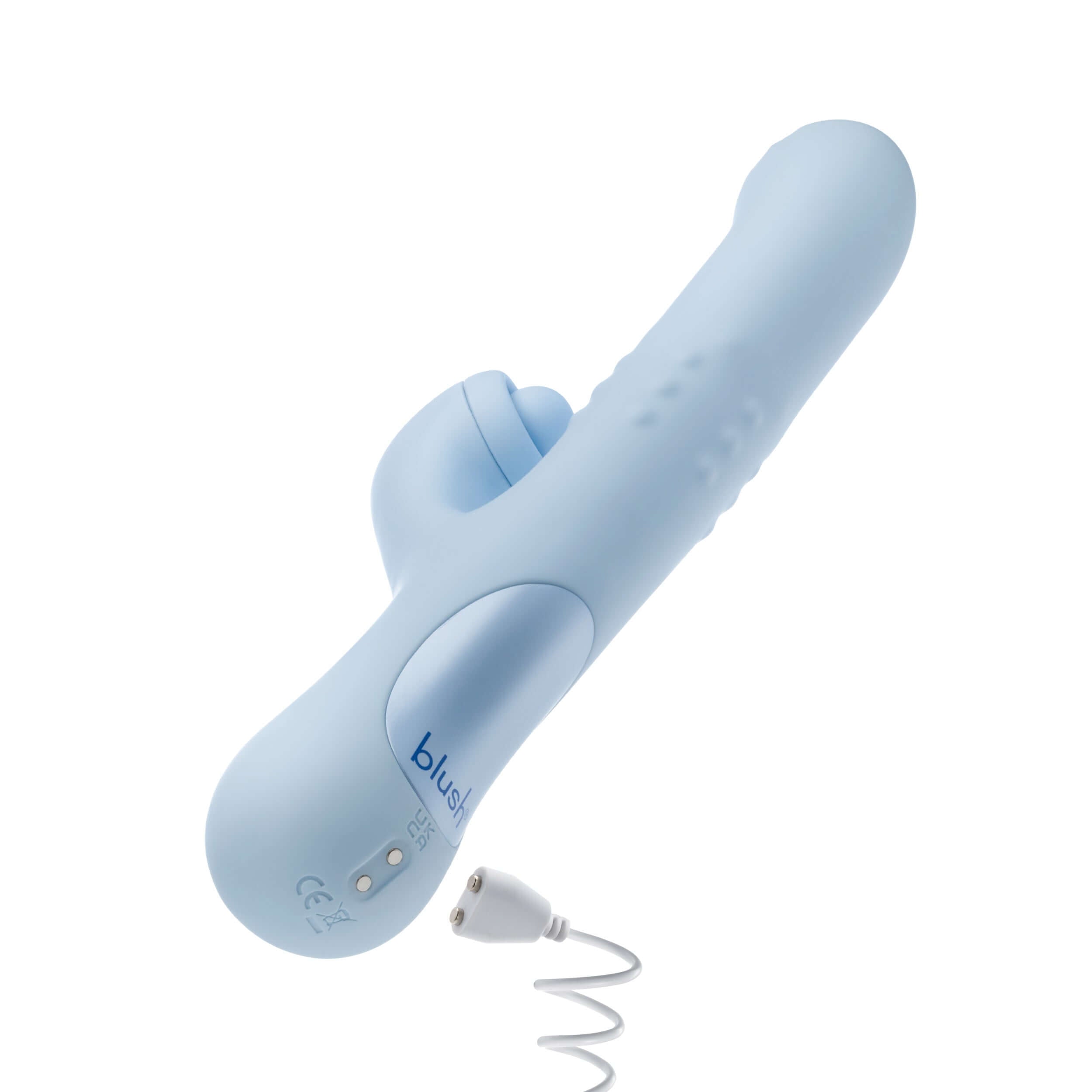 Blue Devin Rabbit Massager with Charging Cable for G-spot and Clitoral Stimulation