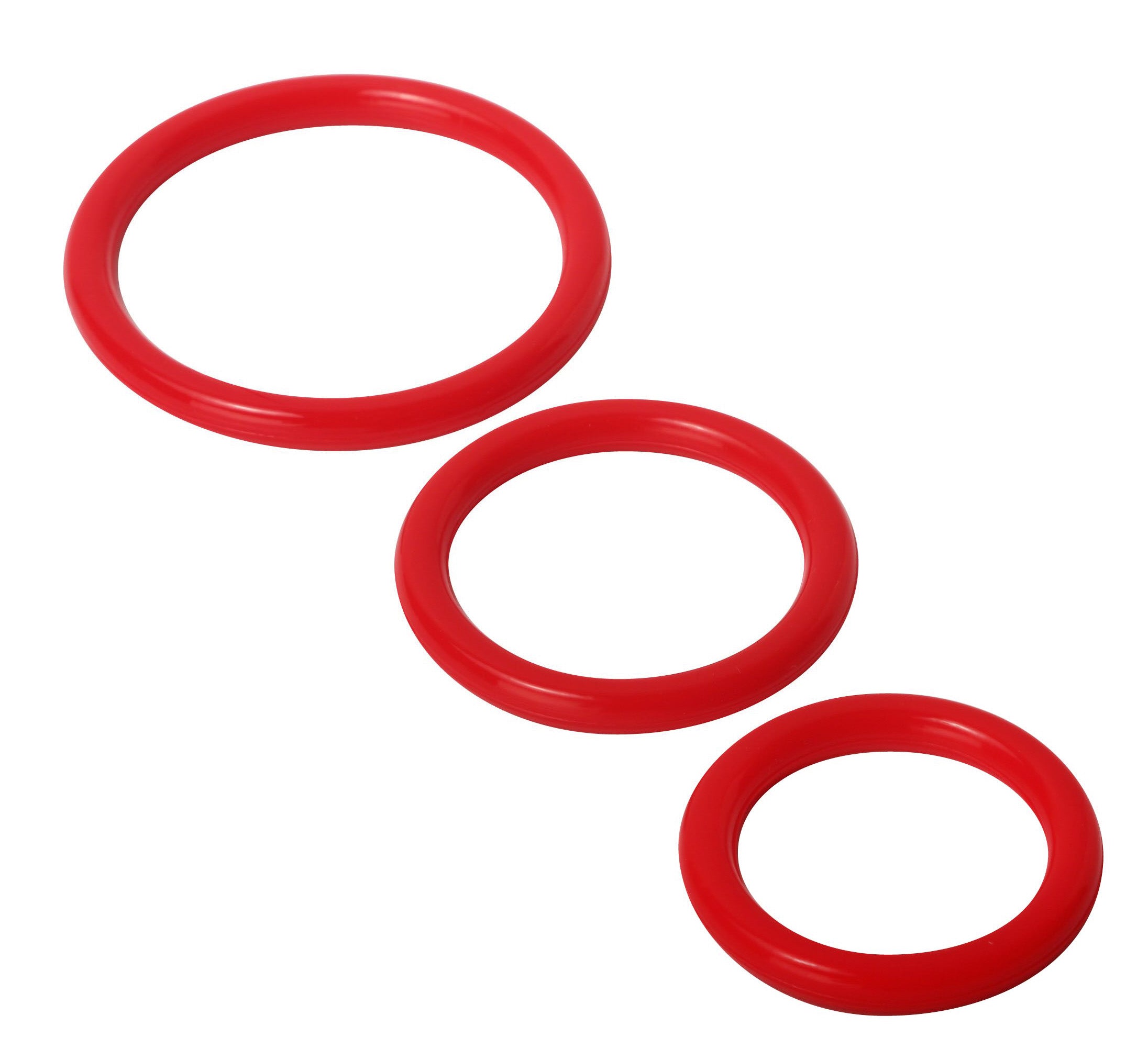 Trinity Silicone Cock Rings - Red