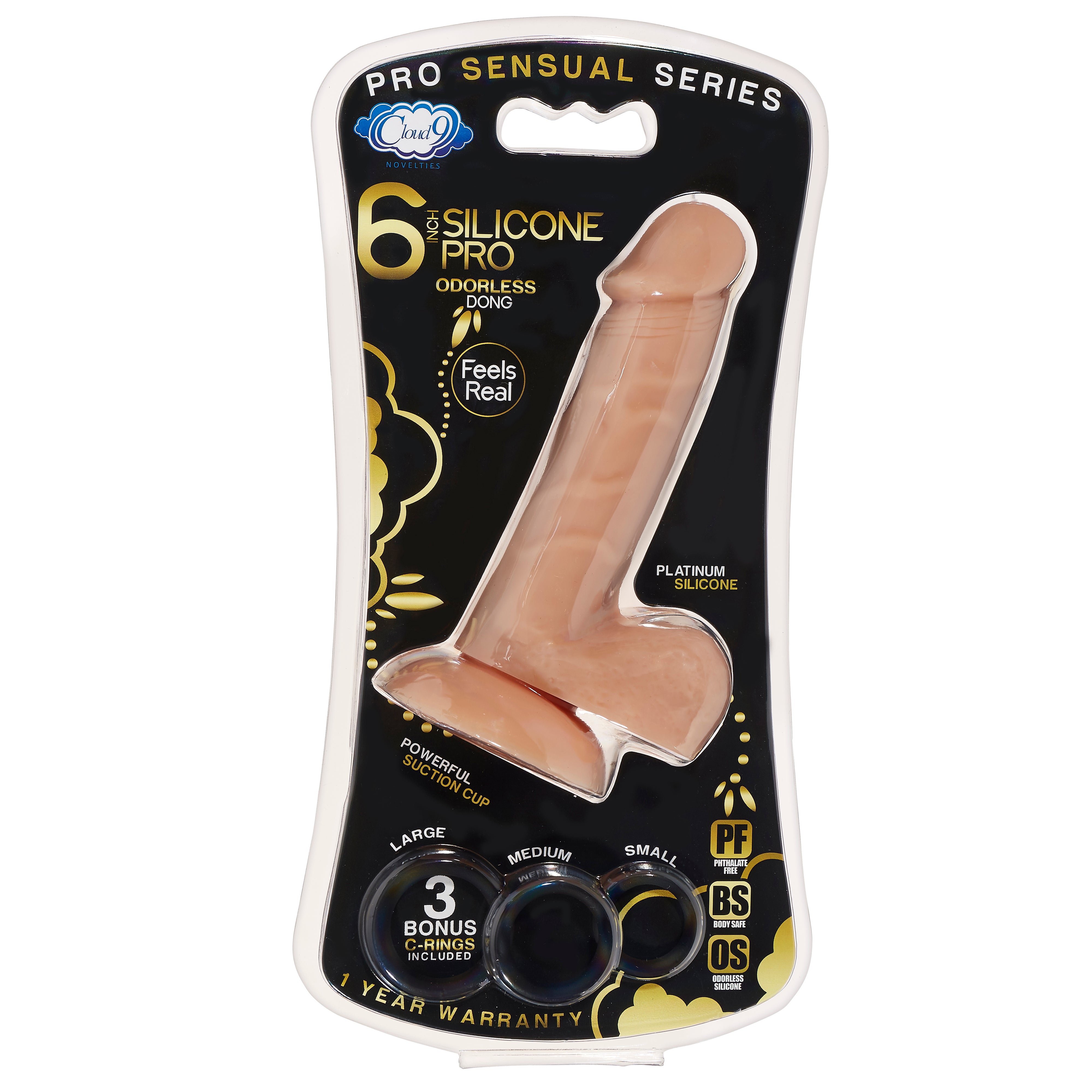 Pro Sensual Series 6 Inch Silicone Pro Odorless Dong - Tan