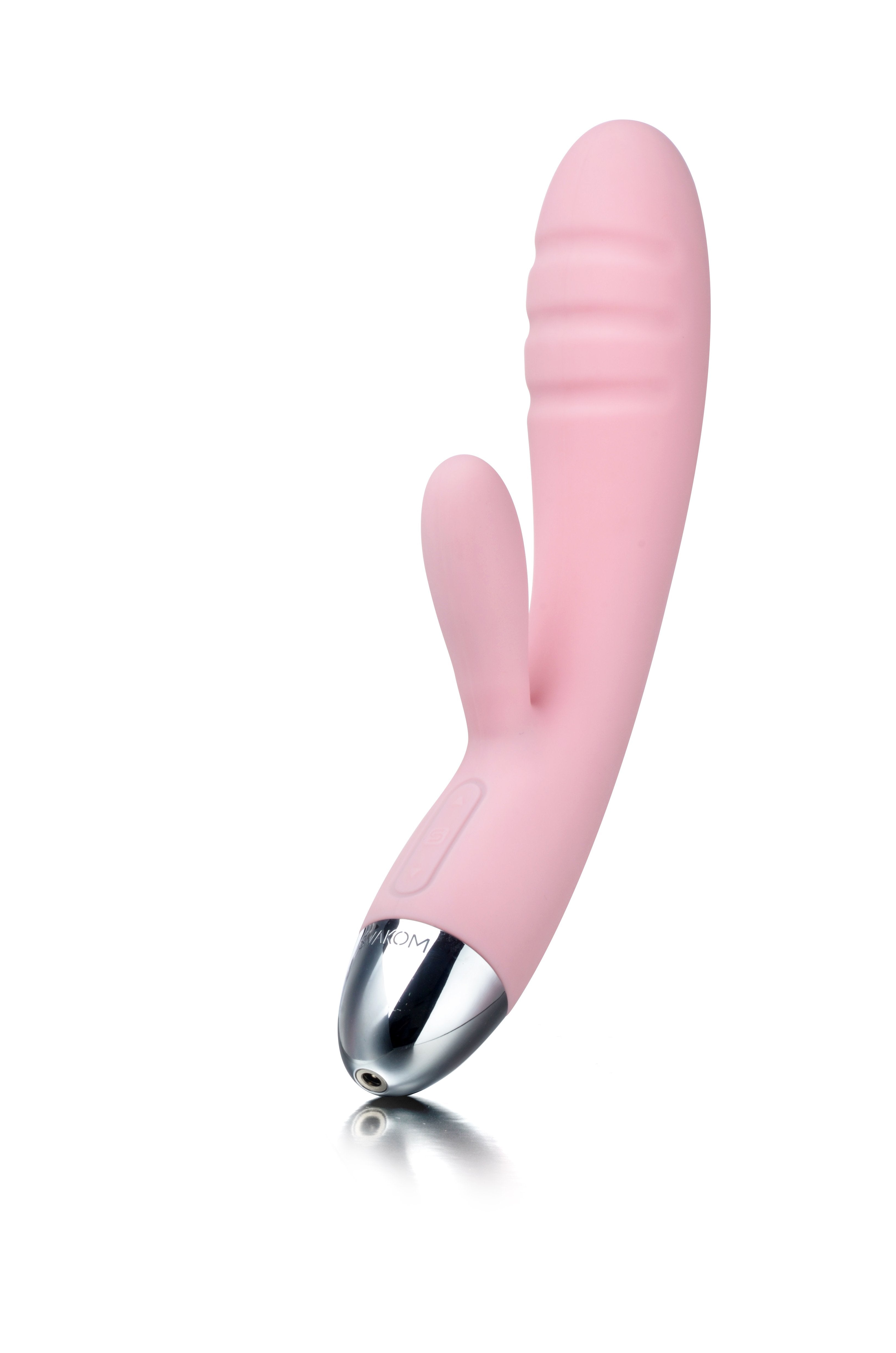 SVAKOM Barbara Rechargeable Ribbed Dual Stimulating Massager Pale Pink