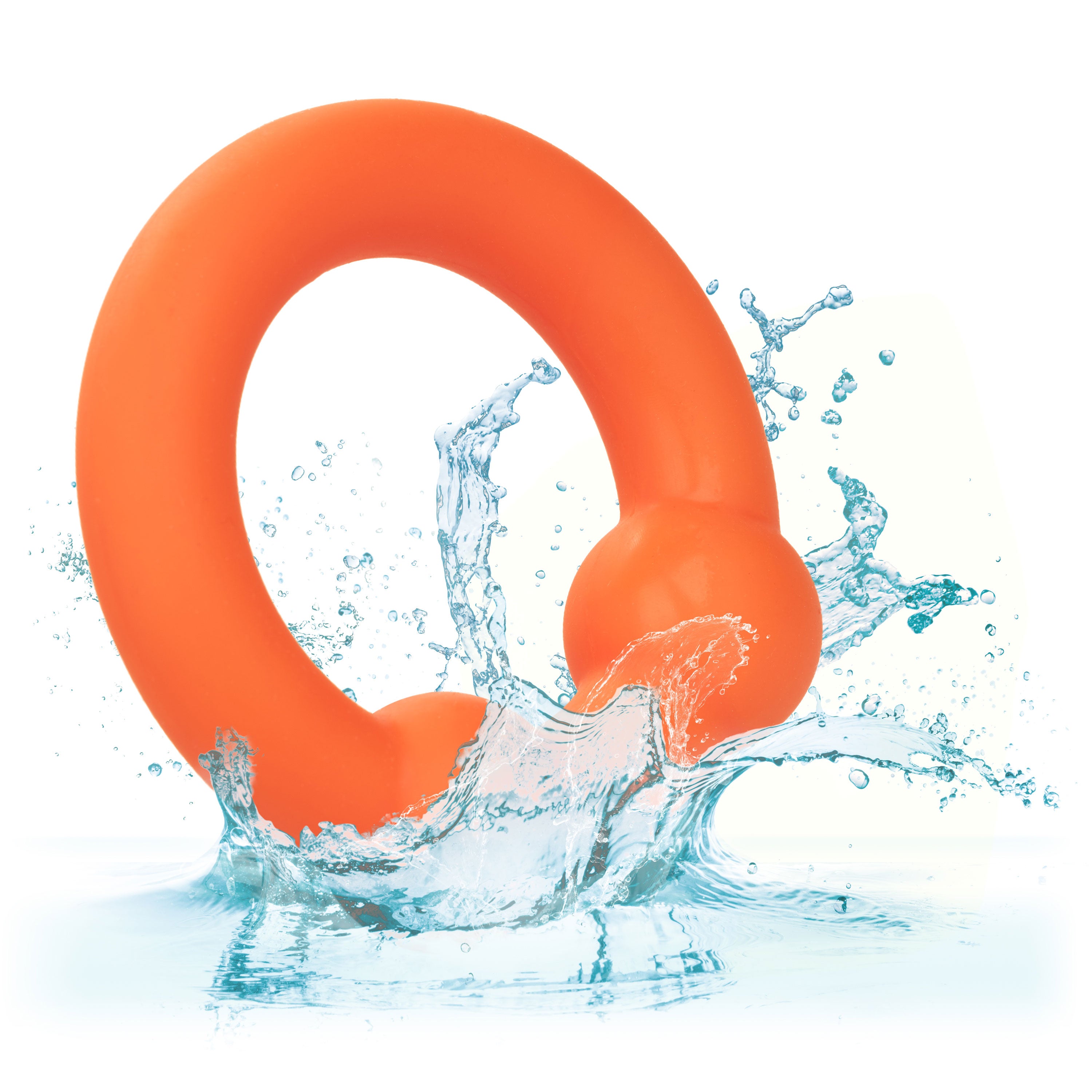 Alpha Liquid Silicone Dual Ball Ring - Orange